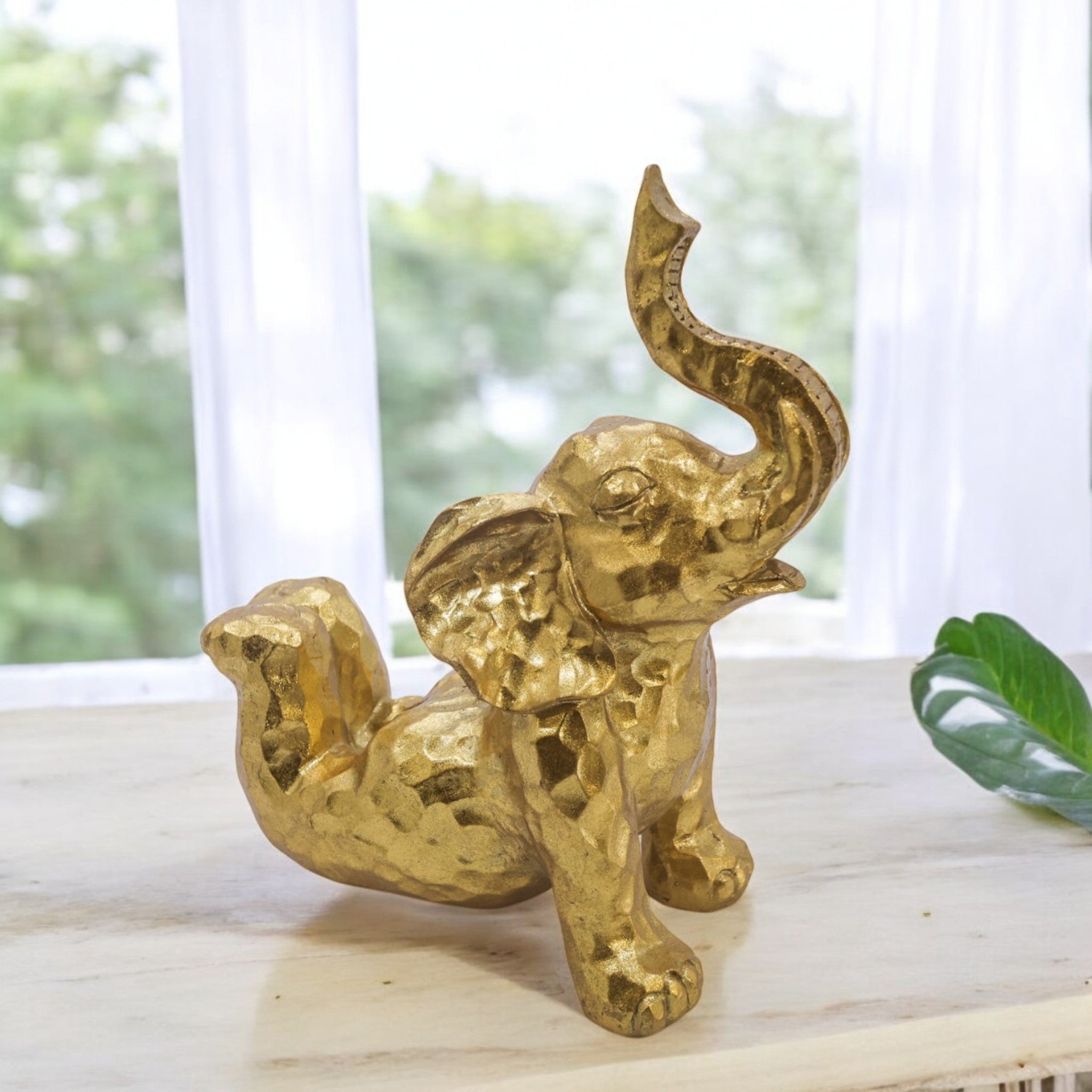 Playful Golden Elephant | Lucky Modern Decor | Divine Dekor