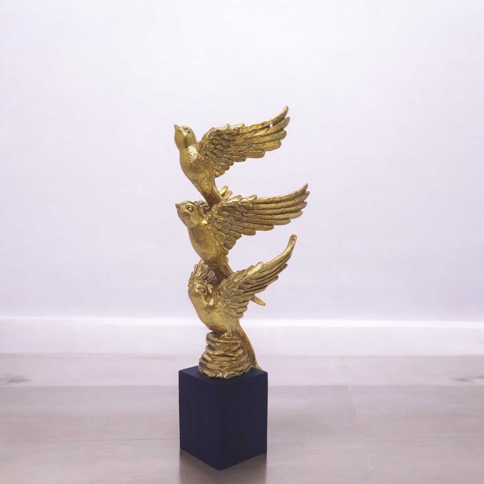 Majestic Golden Eagle Sculpture | Luxury Home Decor Trophy | Divine Dekor