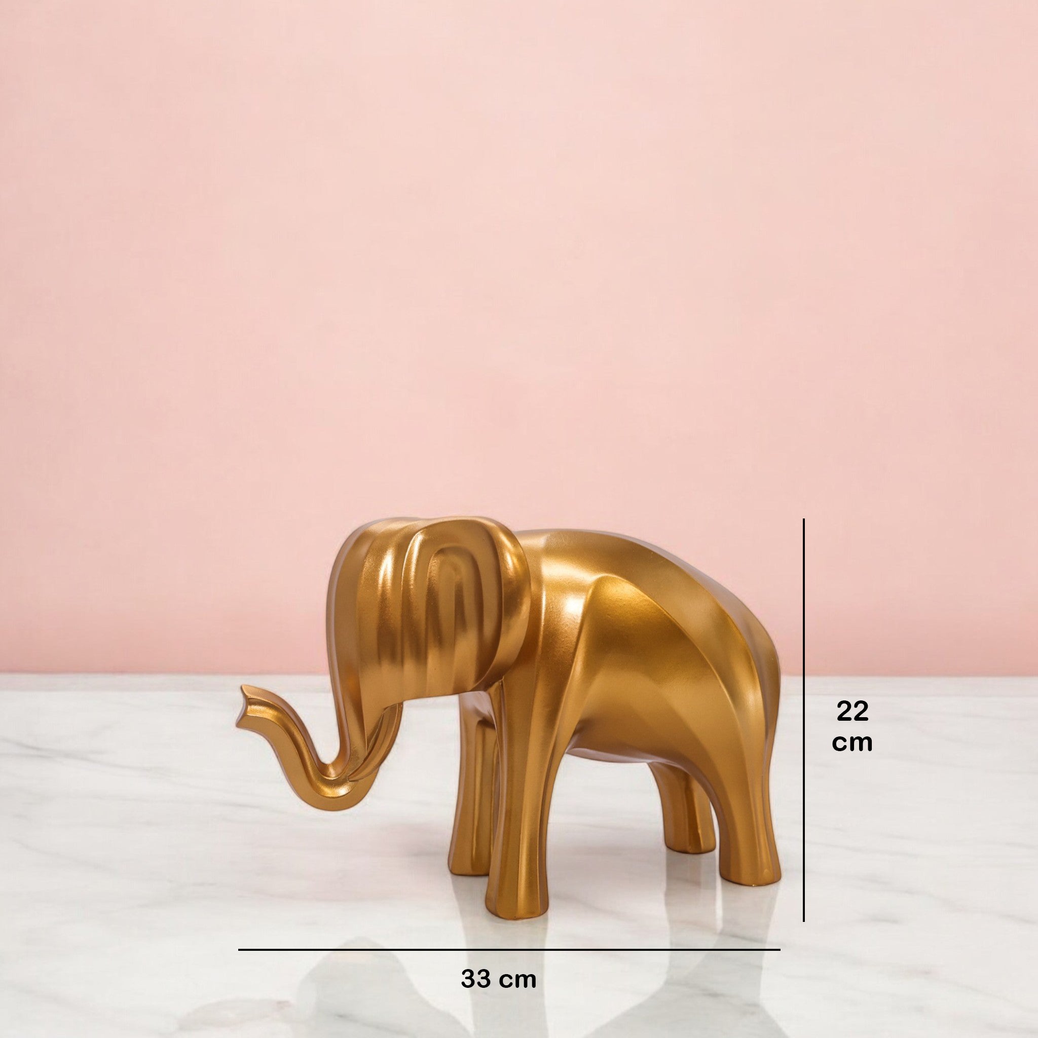 Modern Golden Elephant Sculpture | Minimalist Art Statue | 33cm Luxury Home Decor - Divine Dekor