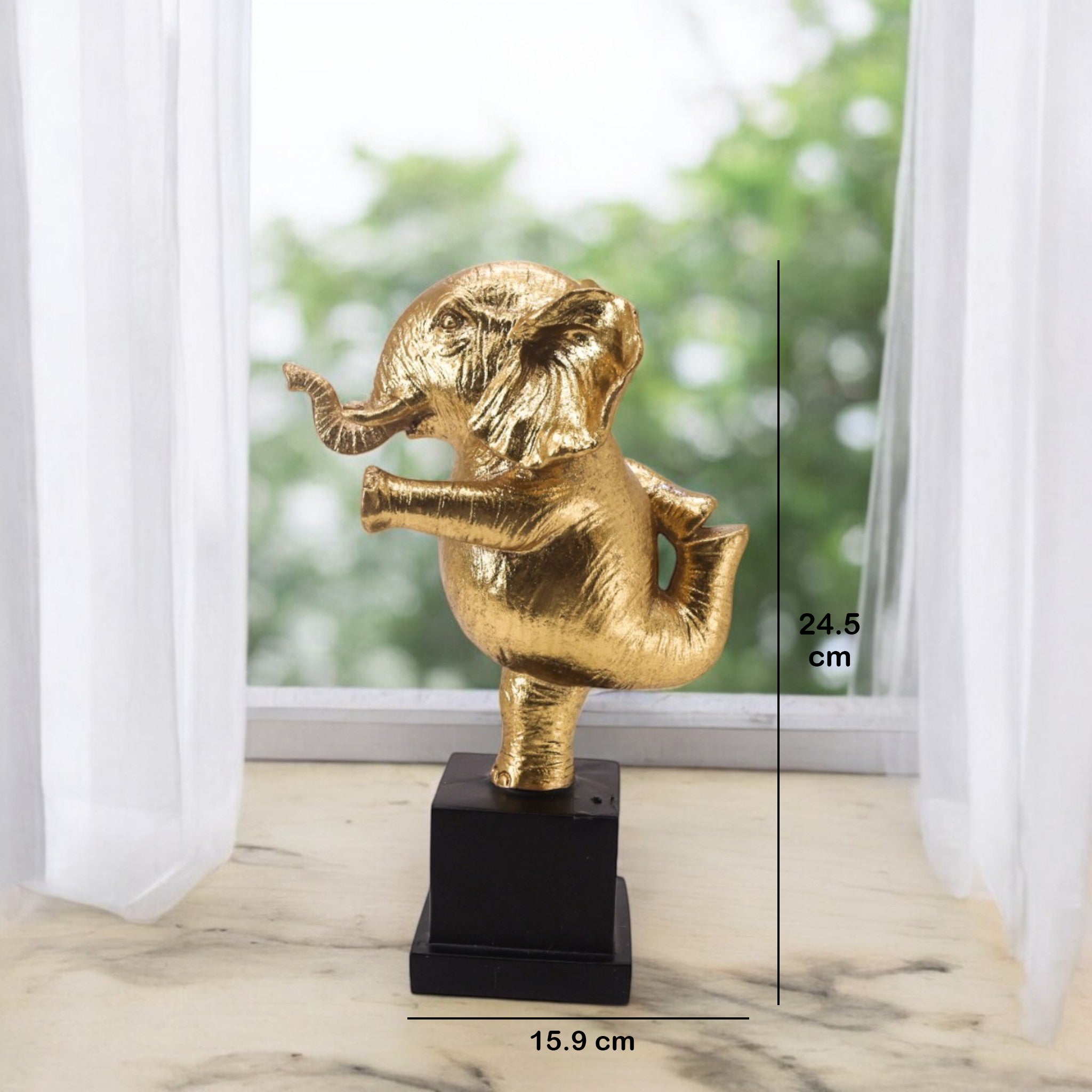 Golden Dancing Elephant | Lucky Yoga Art | Divine Dekor