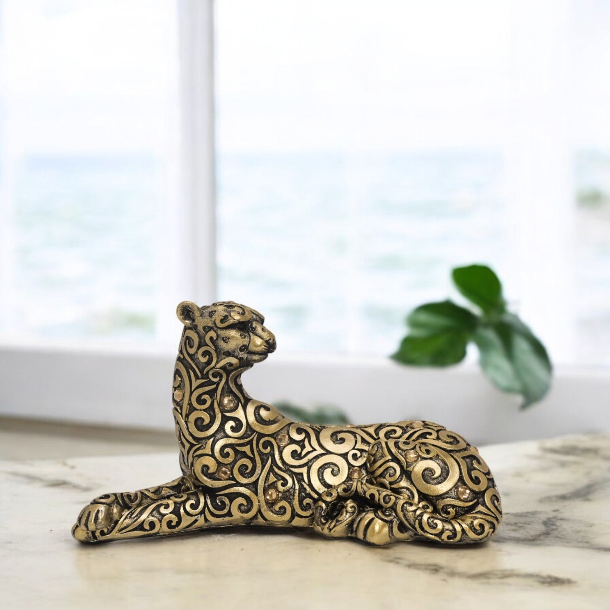 Reclining Golden Leopard | Luxury Pattern Art | Divine Dekor