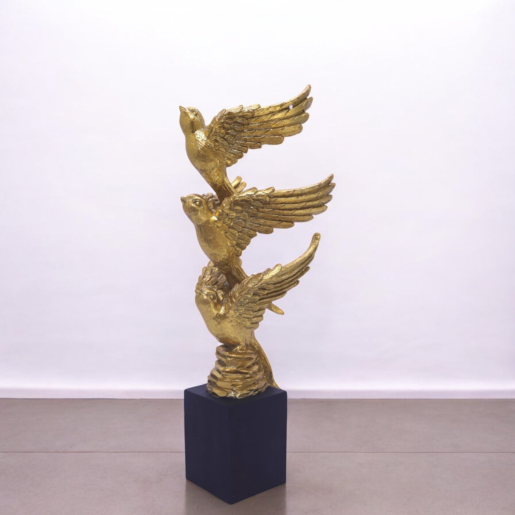 Majestic Golden Eagle Sculpture | Luxury Home Decor Trophy | Divine Dekor