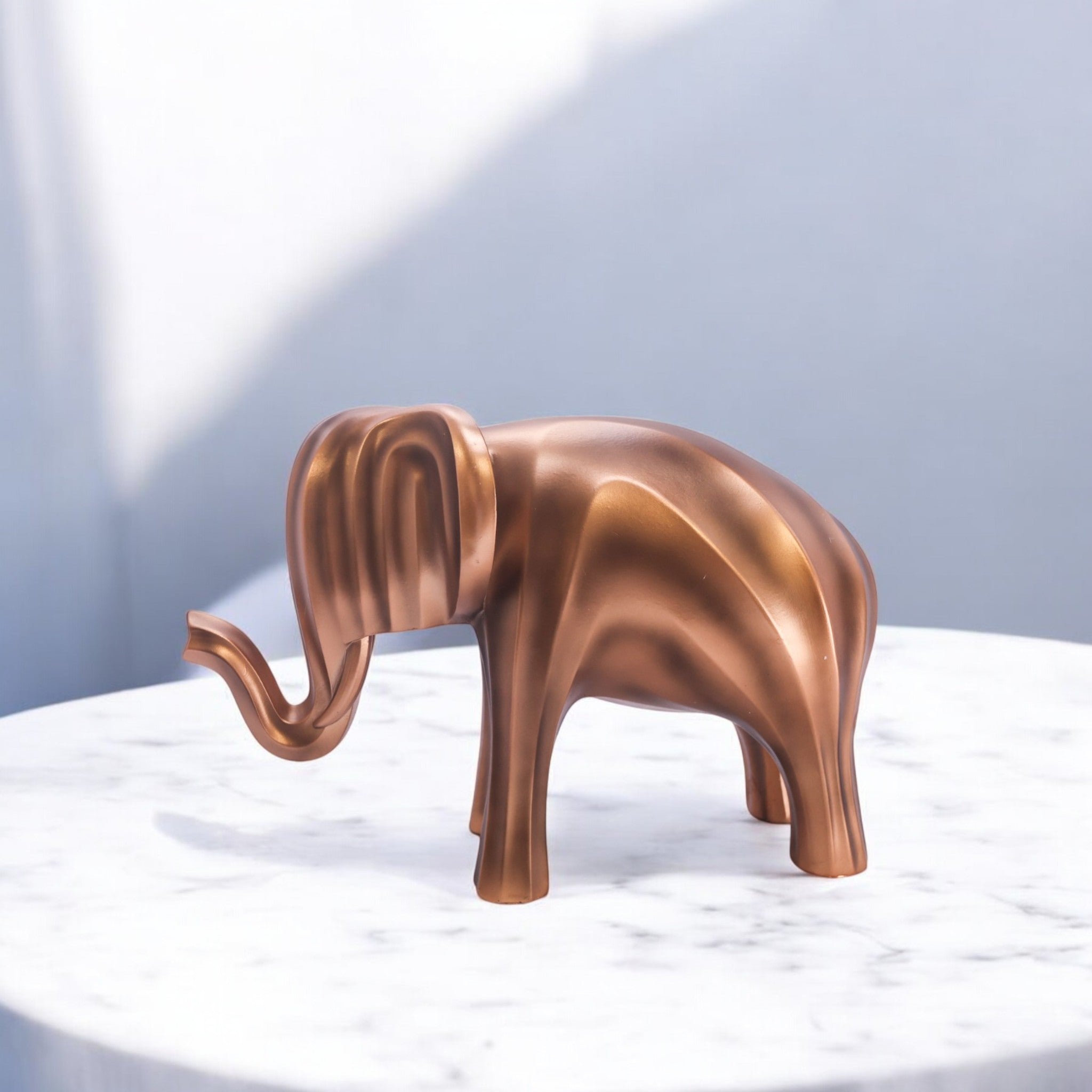 Modern Golden Elephant Sculpture | Minimalist Art Statue | 33cm Luxury Home Decor - Divine Dekor