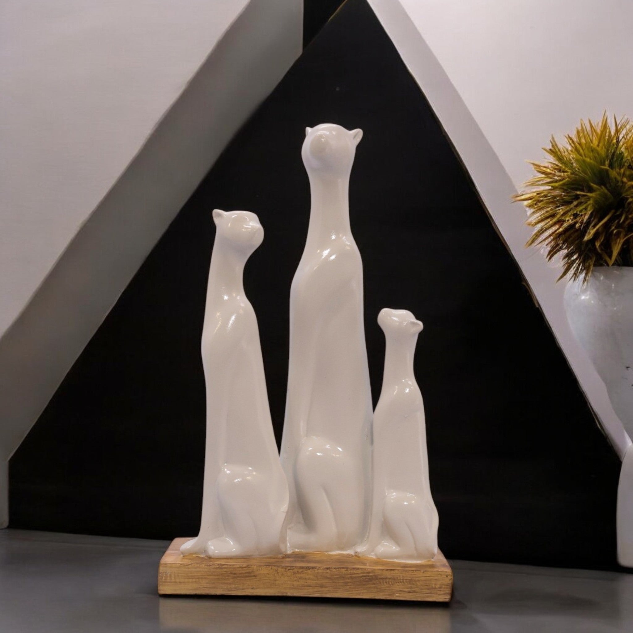 White Leopard Family | Modern Wildlife Art | Divine Dekor