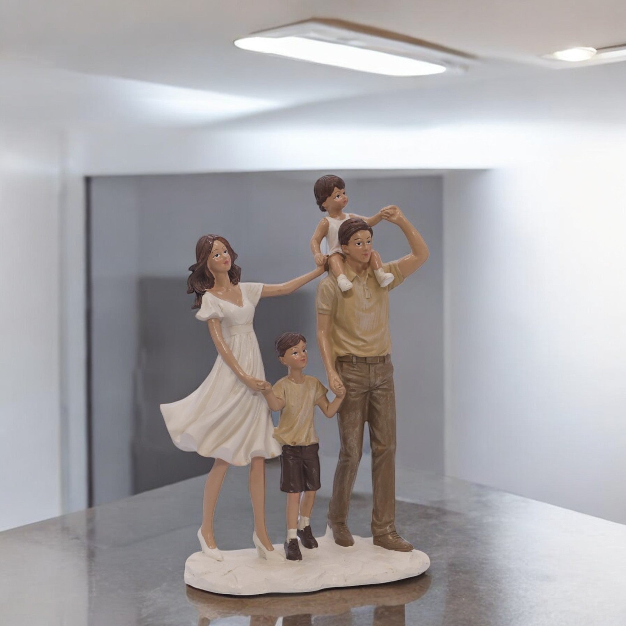 Divine Dekor Dancing Family Sculpture | 28.5cm Joy Collection | Modern Family Figurine | Home Decor Art Piece