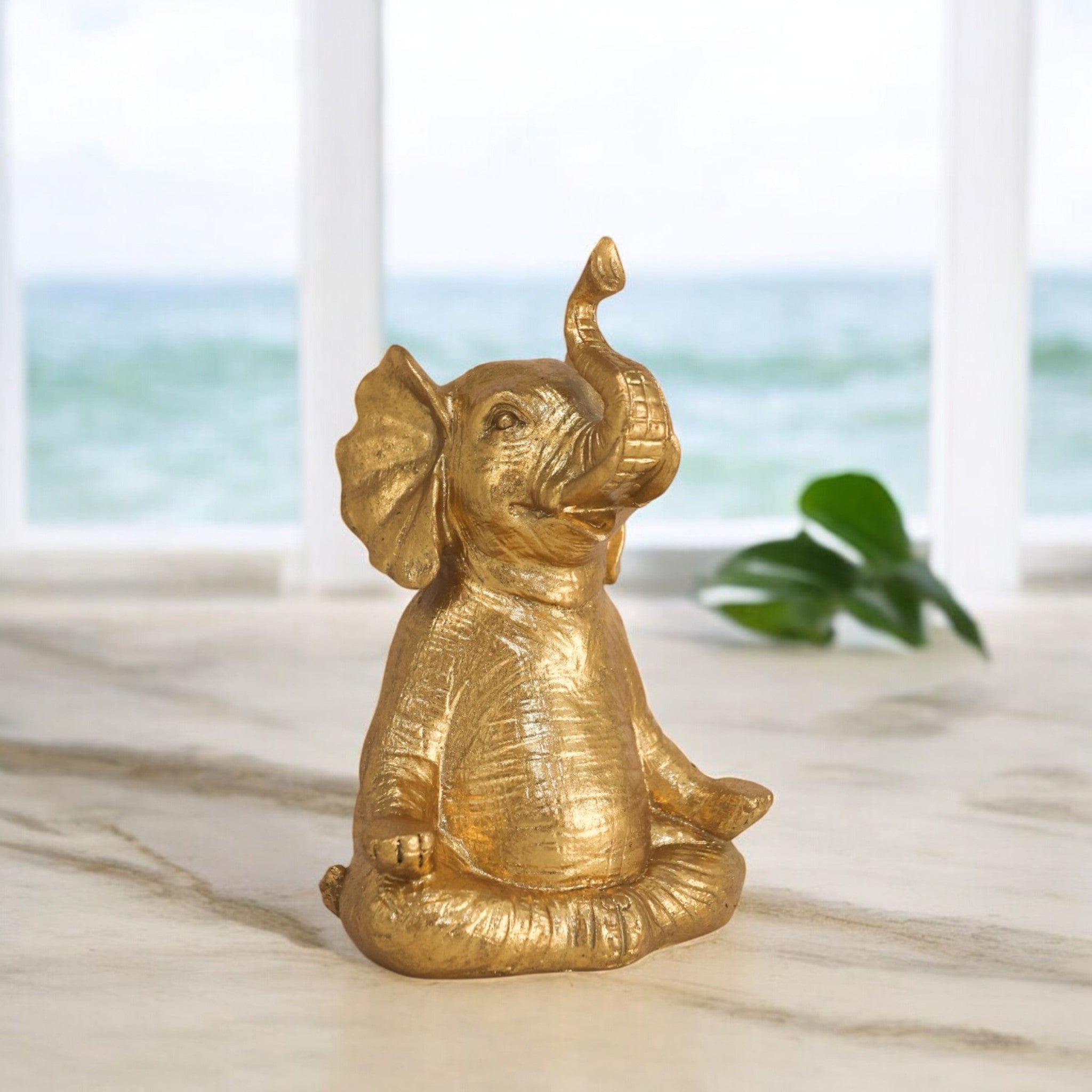 Golden Zen Elephant | Modern Yoga Art | Divine Dekor