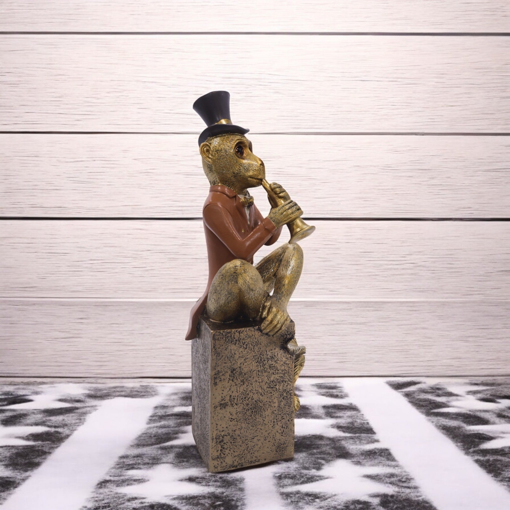 Dapper Monkey Flutist | Whimsical Character Art | Divine Dekor