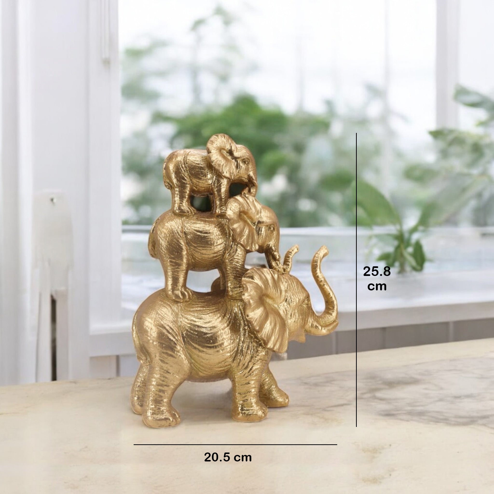 Golden Elephant Family | Lucky Modern Decor | Divine Dekor