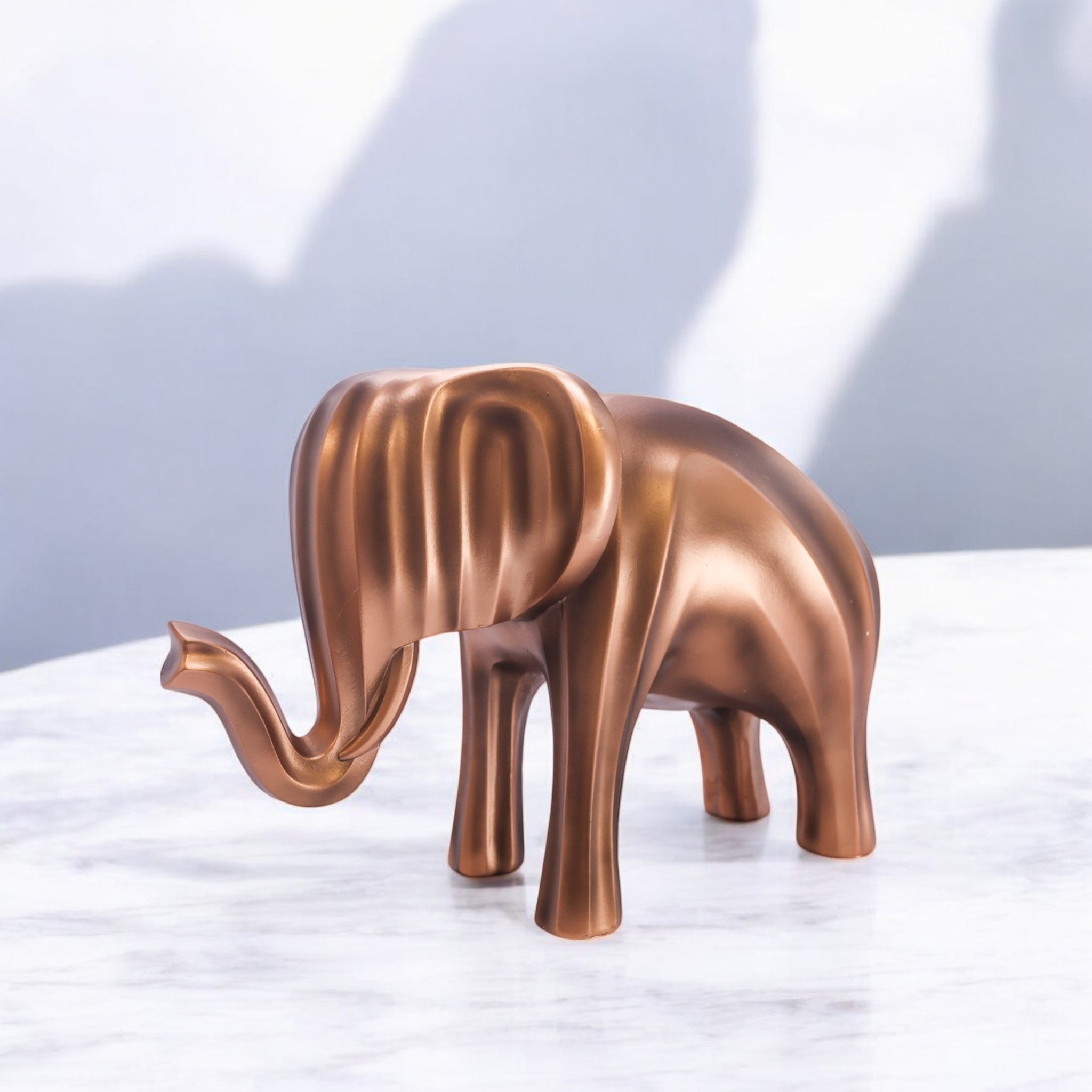 Modern Golden Elephant Sculpture | Minimalist Art Statue | 33cm Luxury Home Decor - Divine Dekor