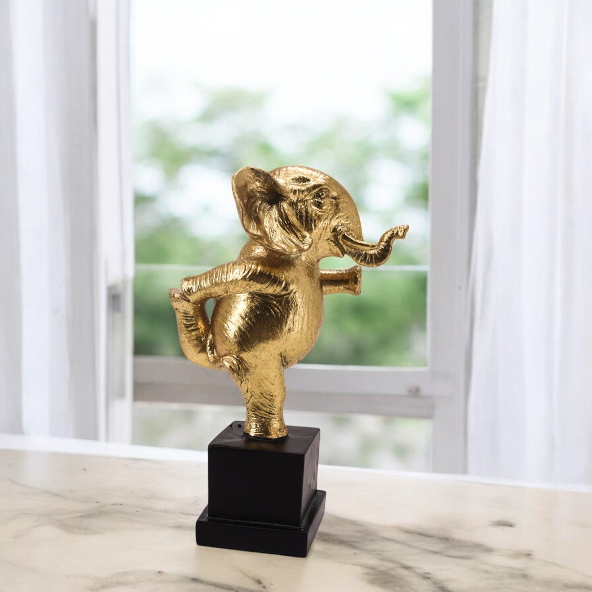 Golden Dancing Elephant | Lucky Yoga Art | Divine Dekor