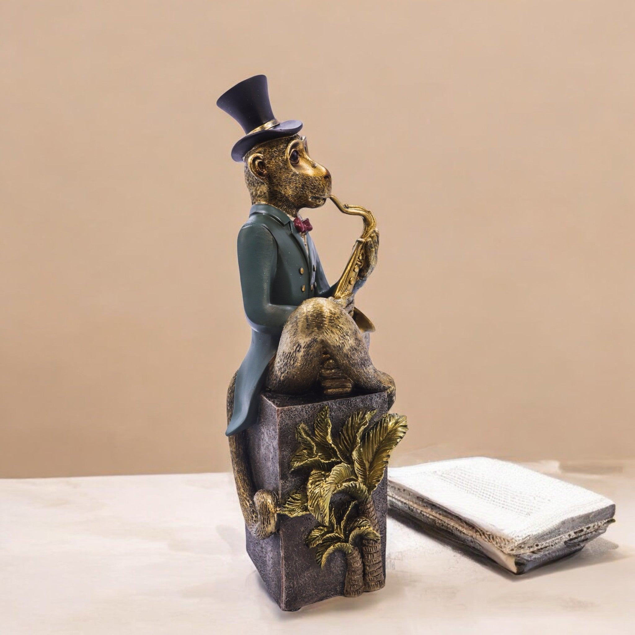 Dapper Monkey Sculpture | Whimsical Character Art | Divine Dekor