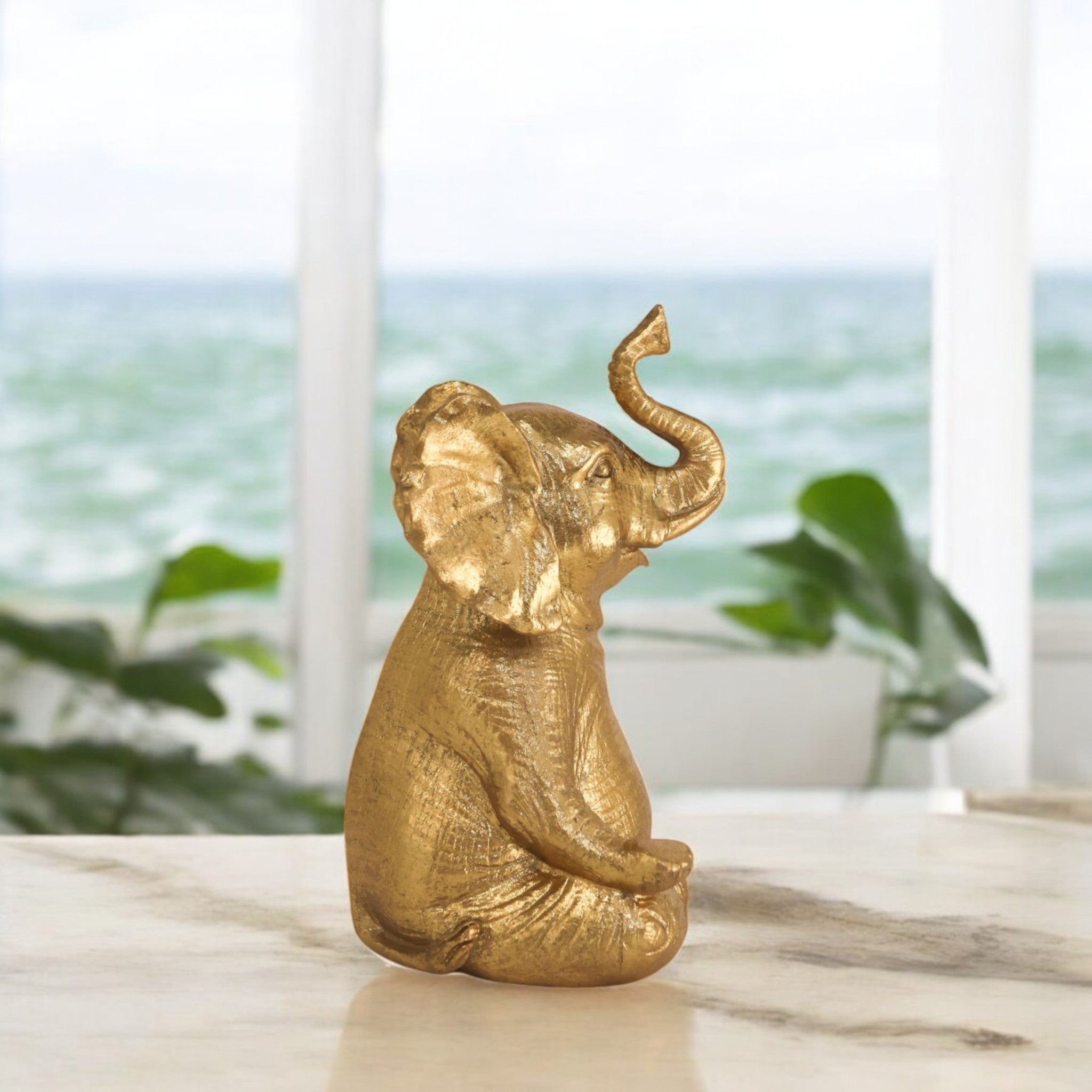 Golden Zen Elephant | Modern Yoga Art | Divine Dekor