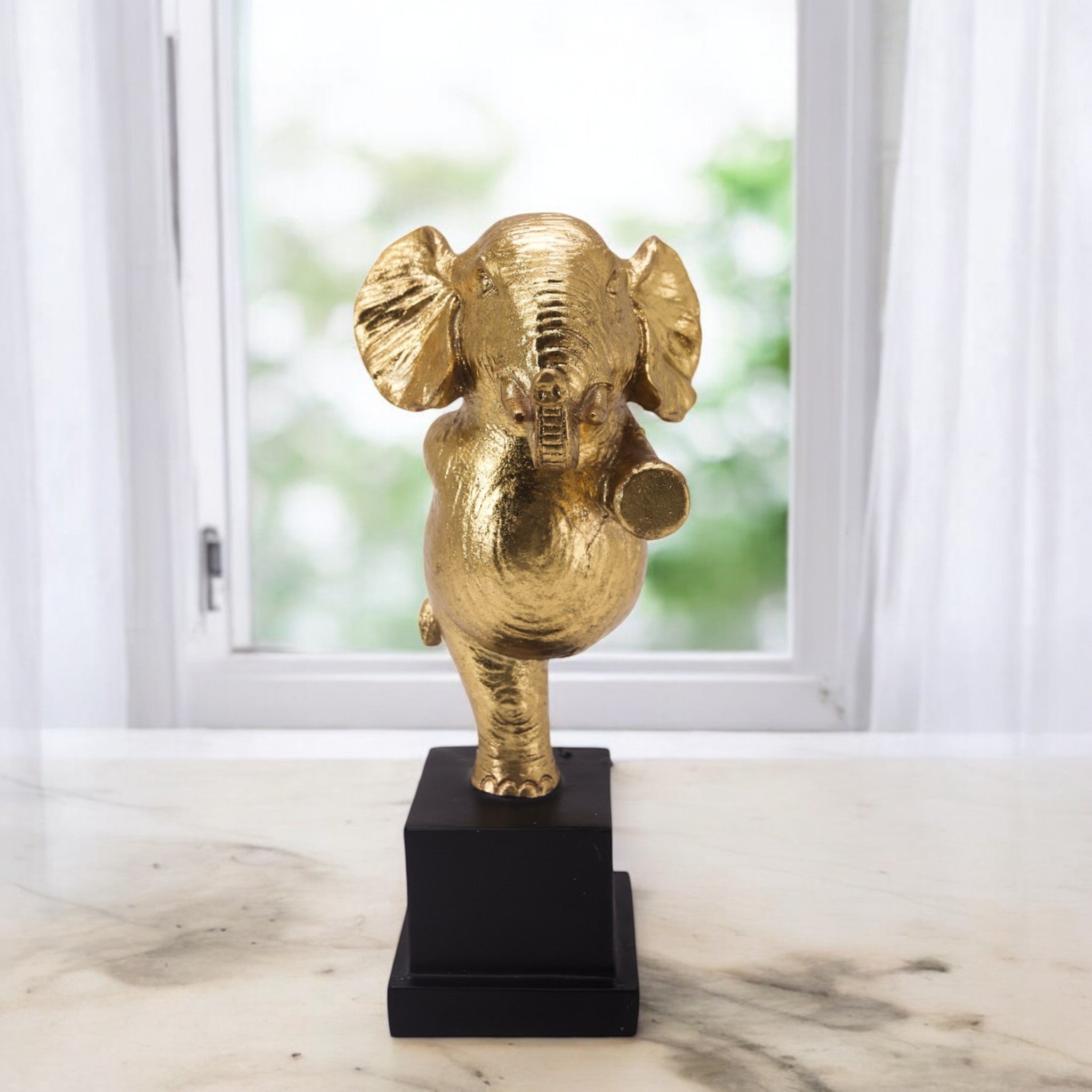 Golden Dancing Elephant | Lucky Yoga Art | Divine Dekor