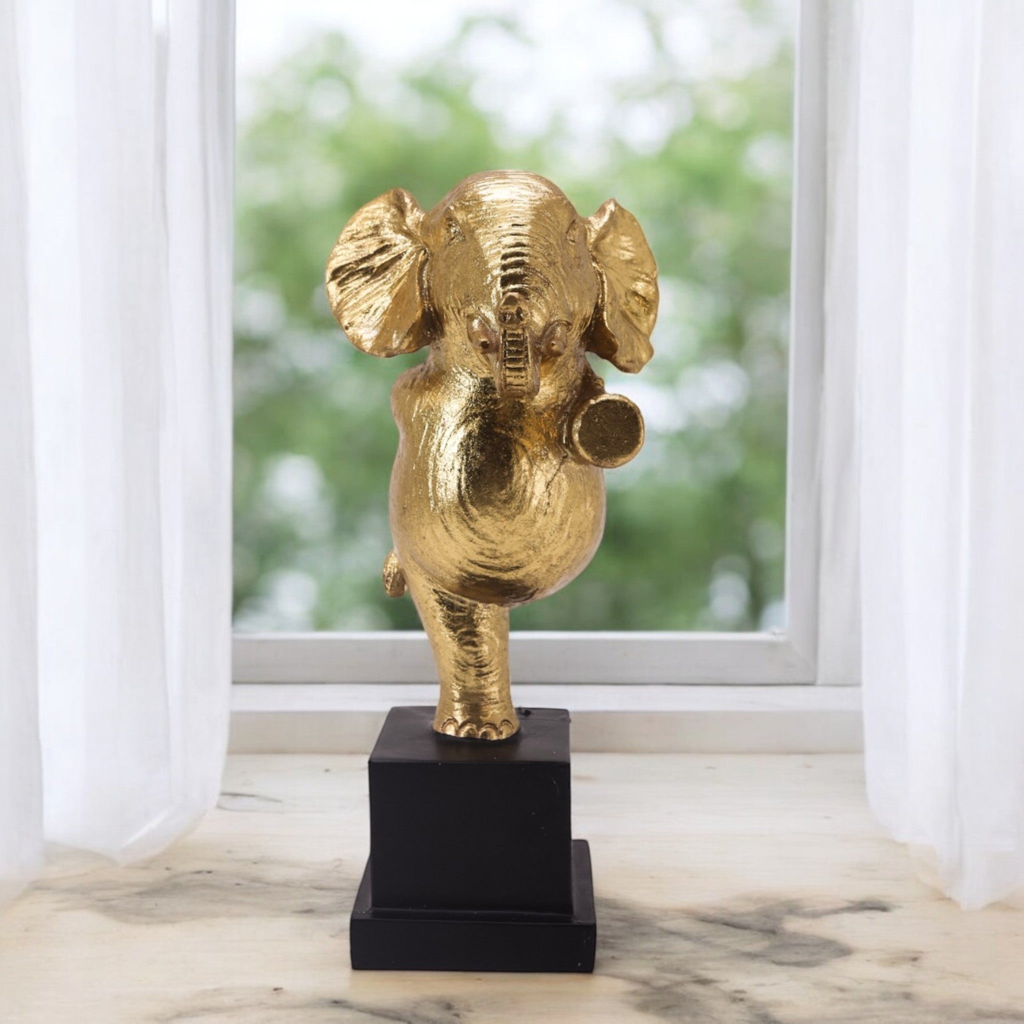 Golden Dancing Elephant | Lucky Yoga Art | Divine Dekor