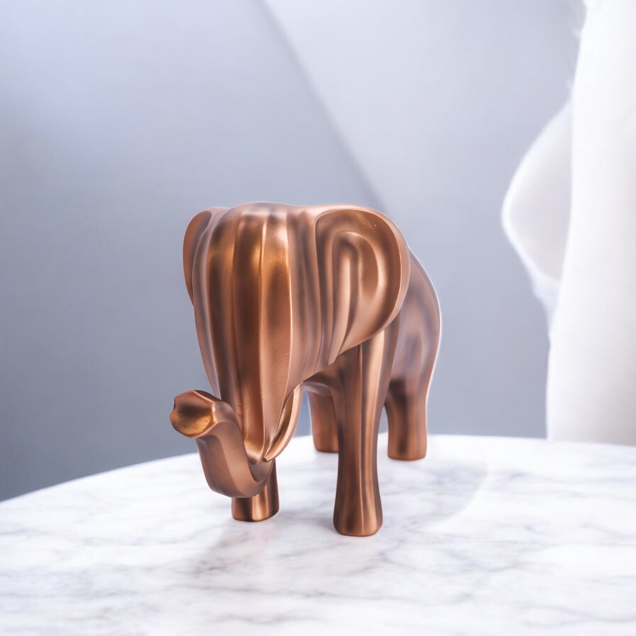 Modern Golden Elephant Sculpture | Minimalist Art Statue | 33cm Luxury Home Decor - Divine Dekor