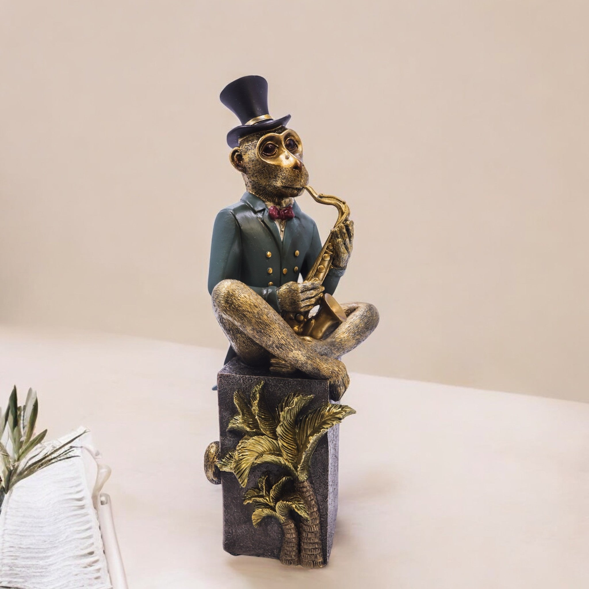 Dapper Monkey Sculpture | Whimsical Character Art | Divine Dekor