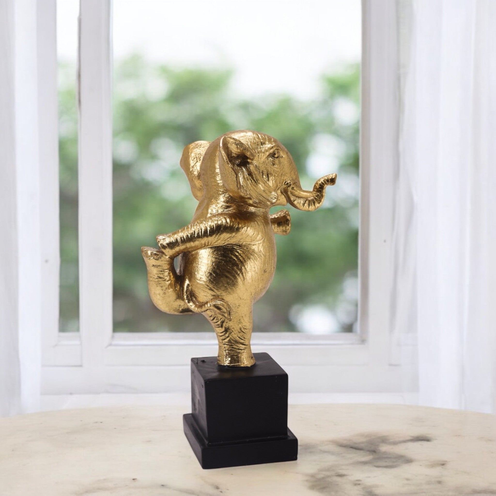 Golden Dancing Elephant | Lucky Yoga Art | Divine Dekor