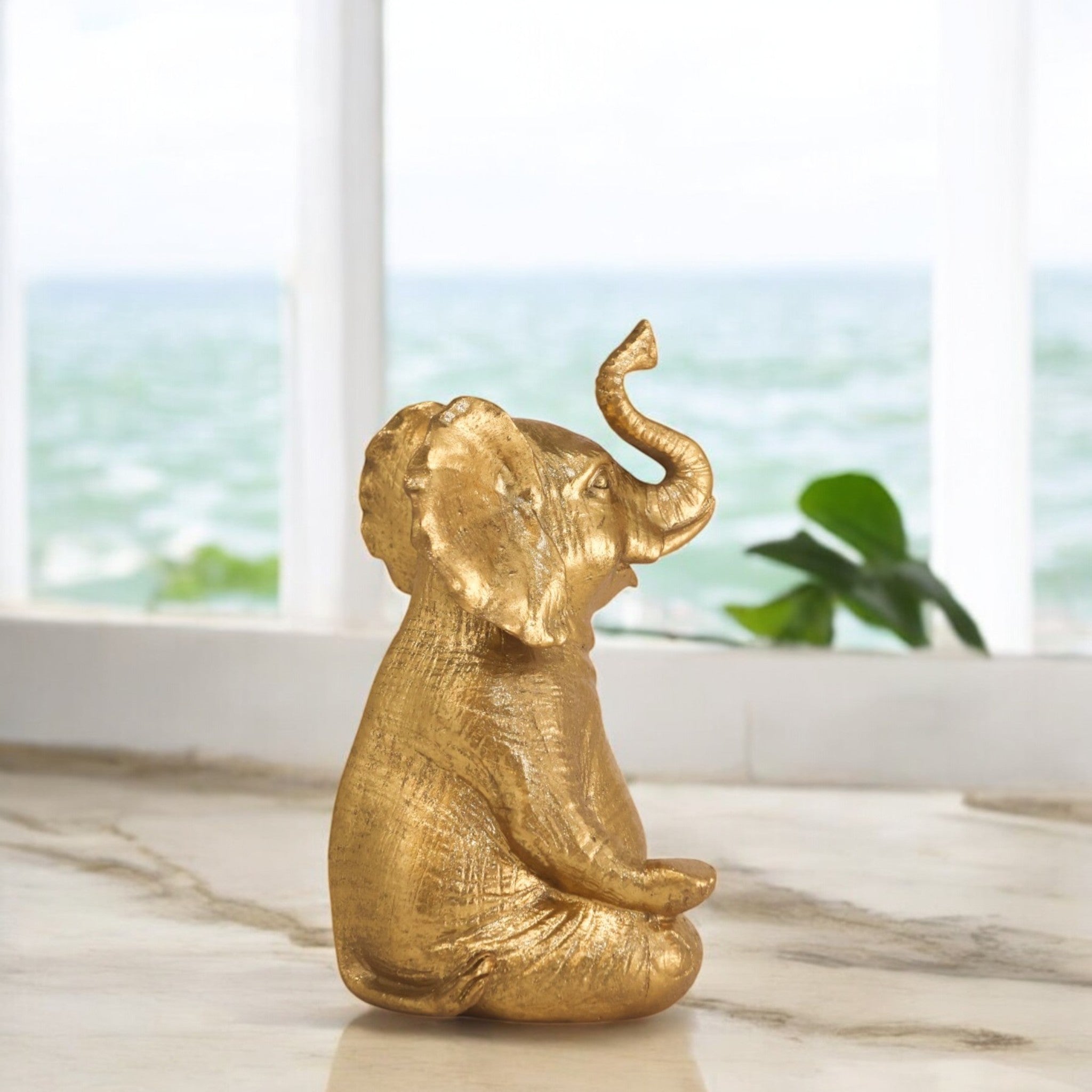 Golden Zen Elephant | Modern Yoga Art | Divine Dekor