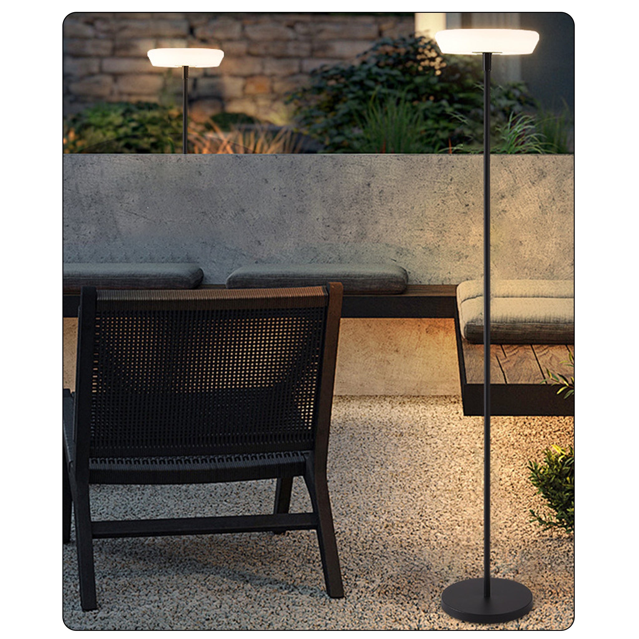 Modern LED Floor Lamp | 3-Color Changing Light | 161cm Black Designer Stand