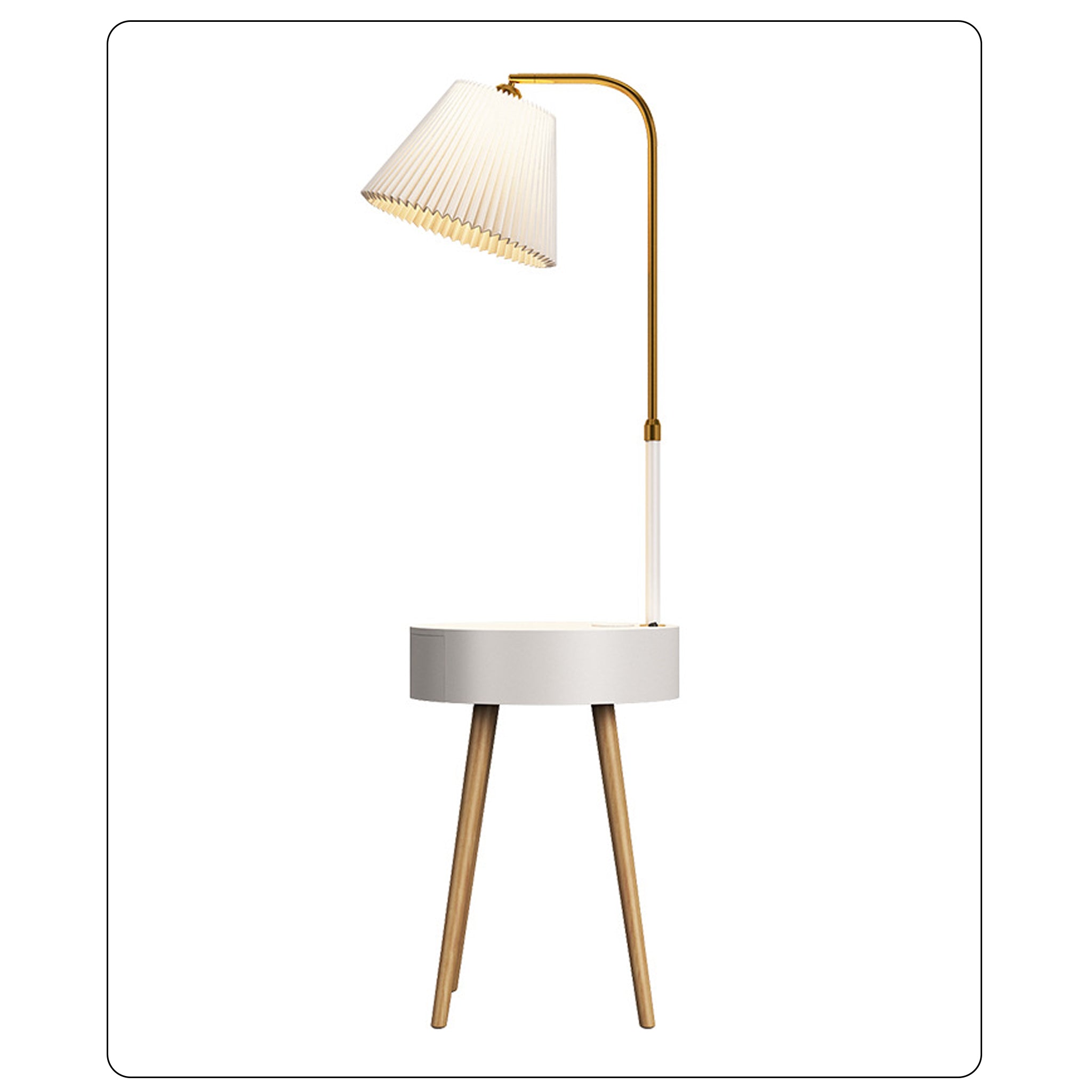 Smart Nordic Floor Lamp | Wireless Charging & Storage | 158cm Modern Light
