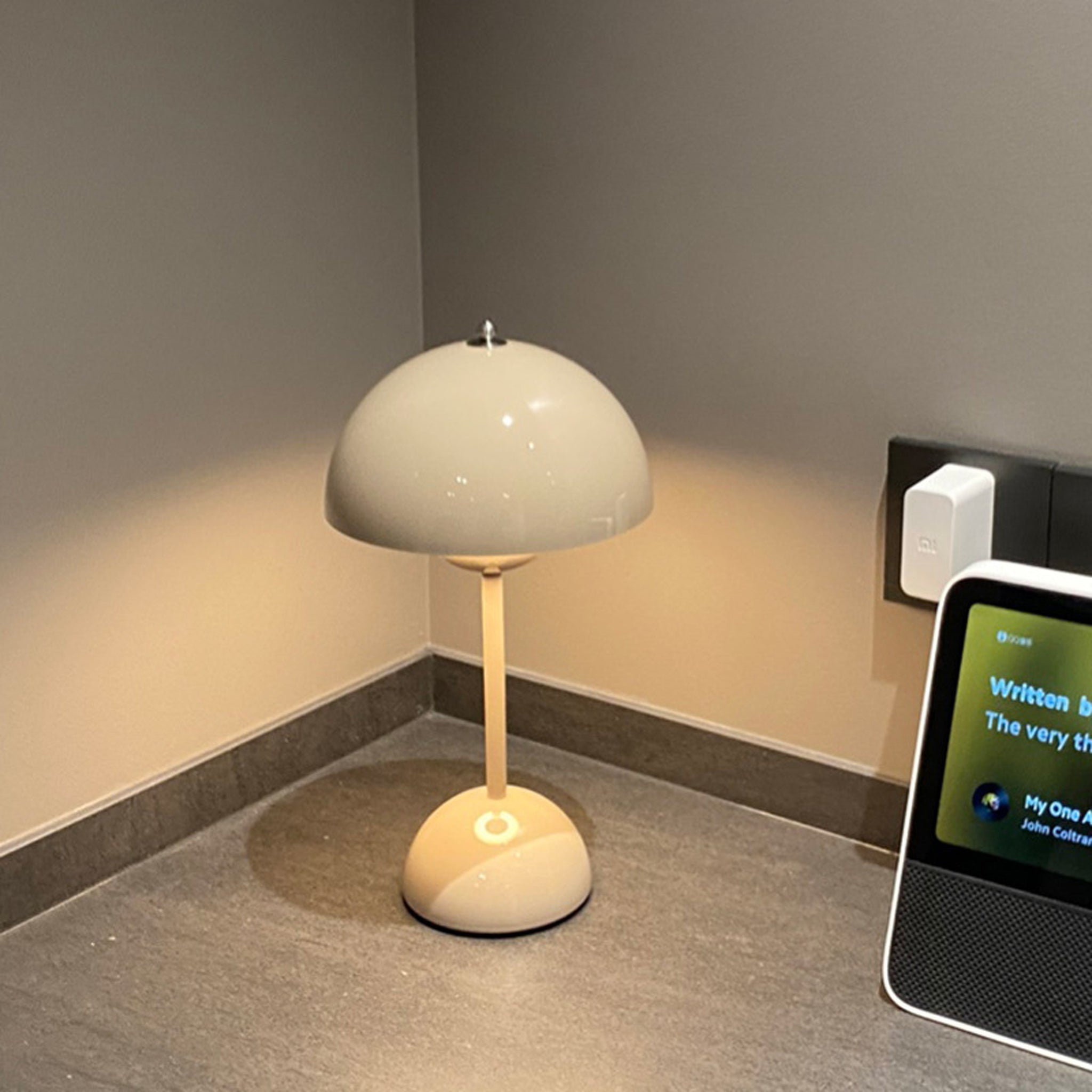 Modern Mushroom Table Lamp | Adjustable Warm Light | 30cm Grey Nordic Design