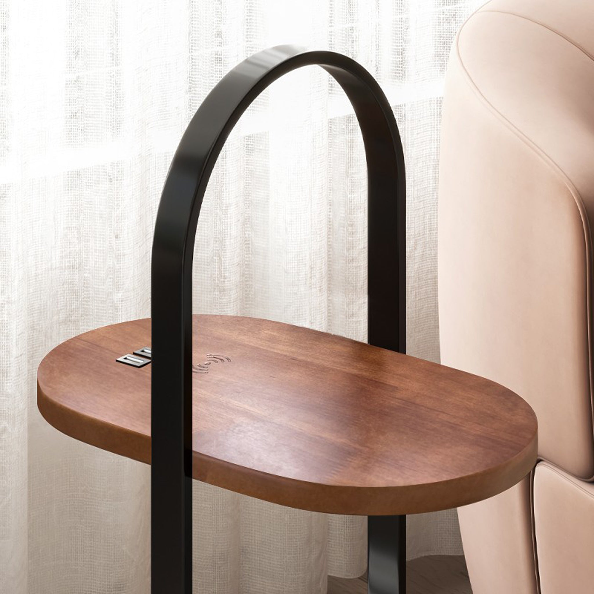 Smart LED Side Table | 3-Color Light & Storage | 72cm Modern Accent Furniture