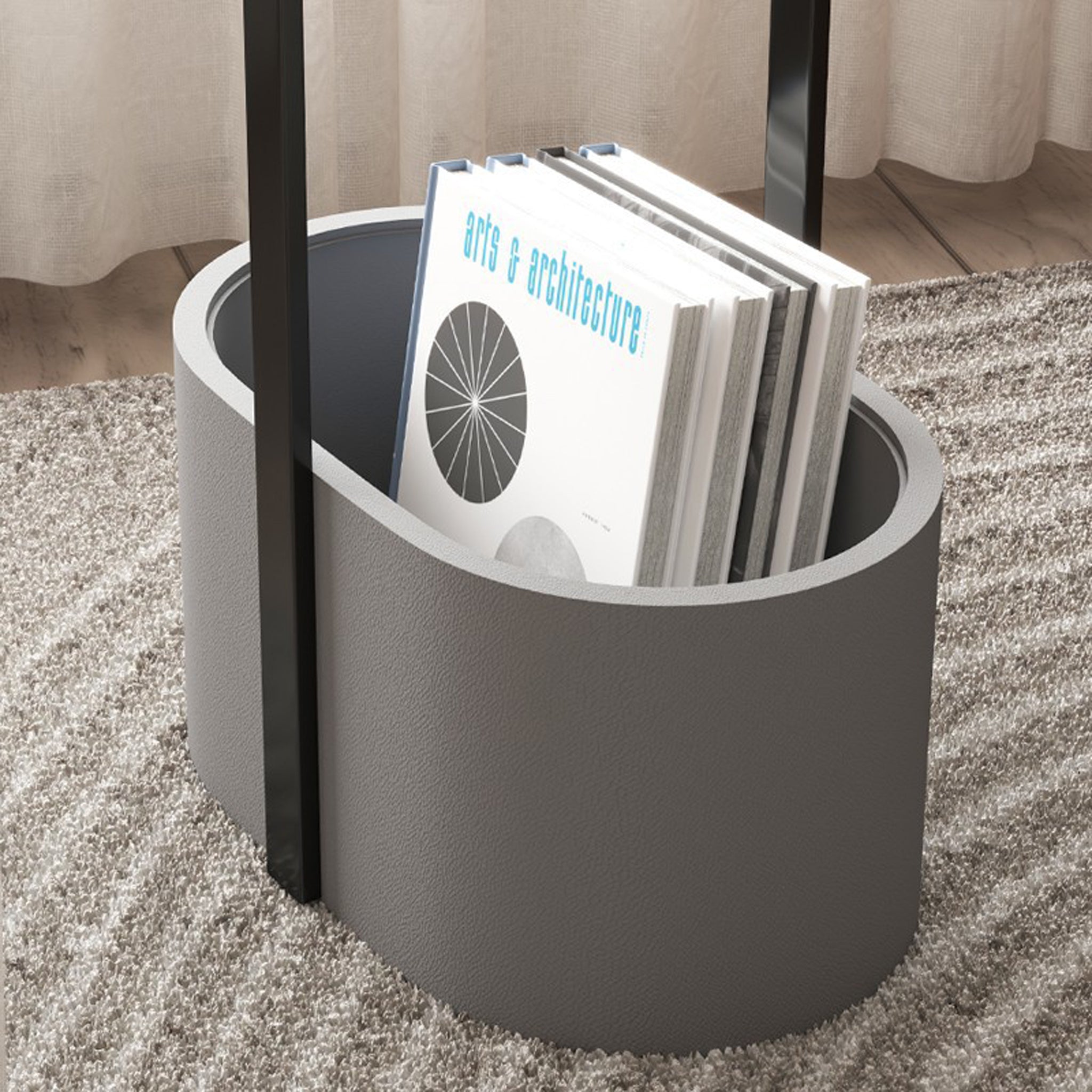 Smart LED Side Table | 3-Color Light & Storage | 72cm Modern Accent Furniture