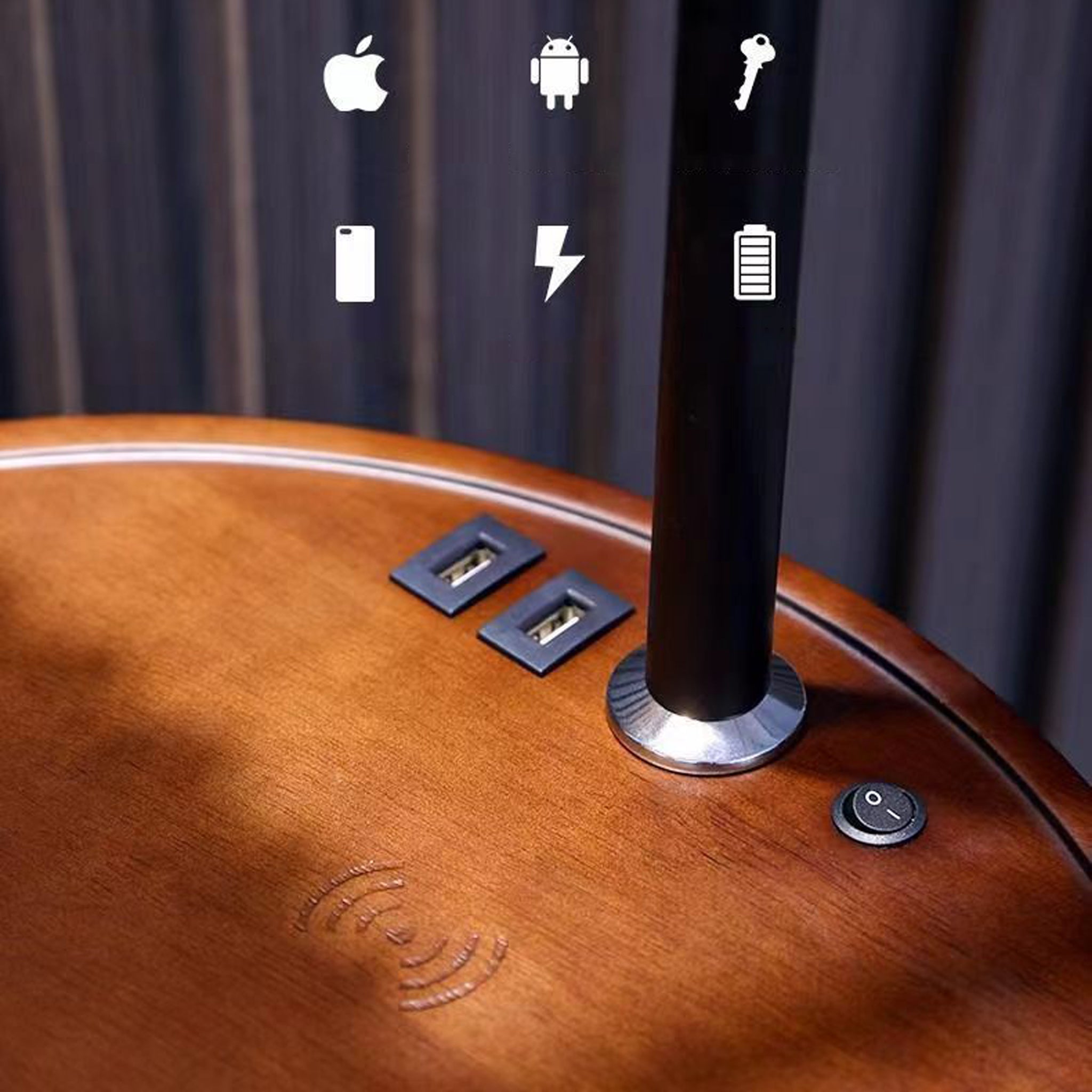 Smart Floor Lamp with Wireless Charging | Storage Shelves | 156cm Modern Light