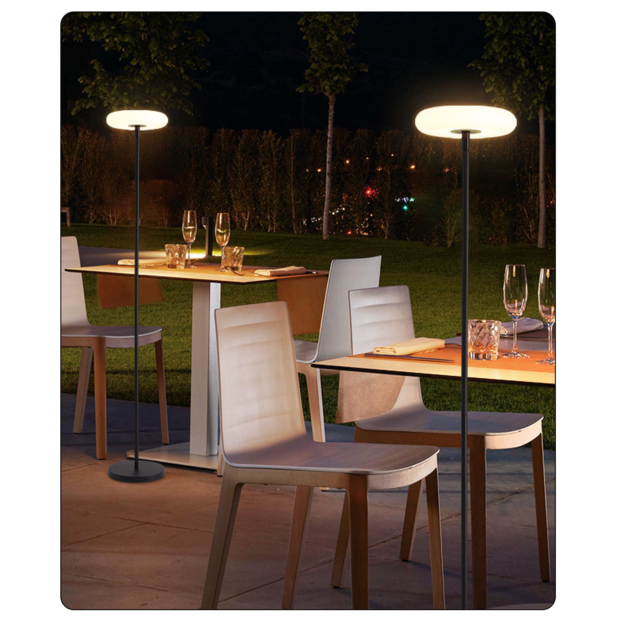 Modern LED Floor Lamp | 3-Color Changing Light | 161cm Black Designer Stand