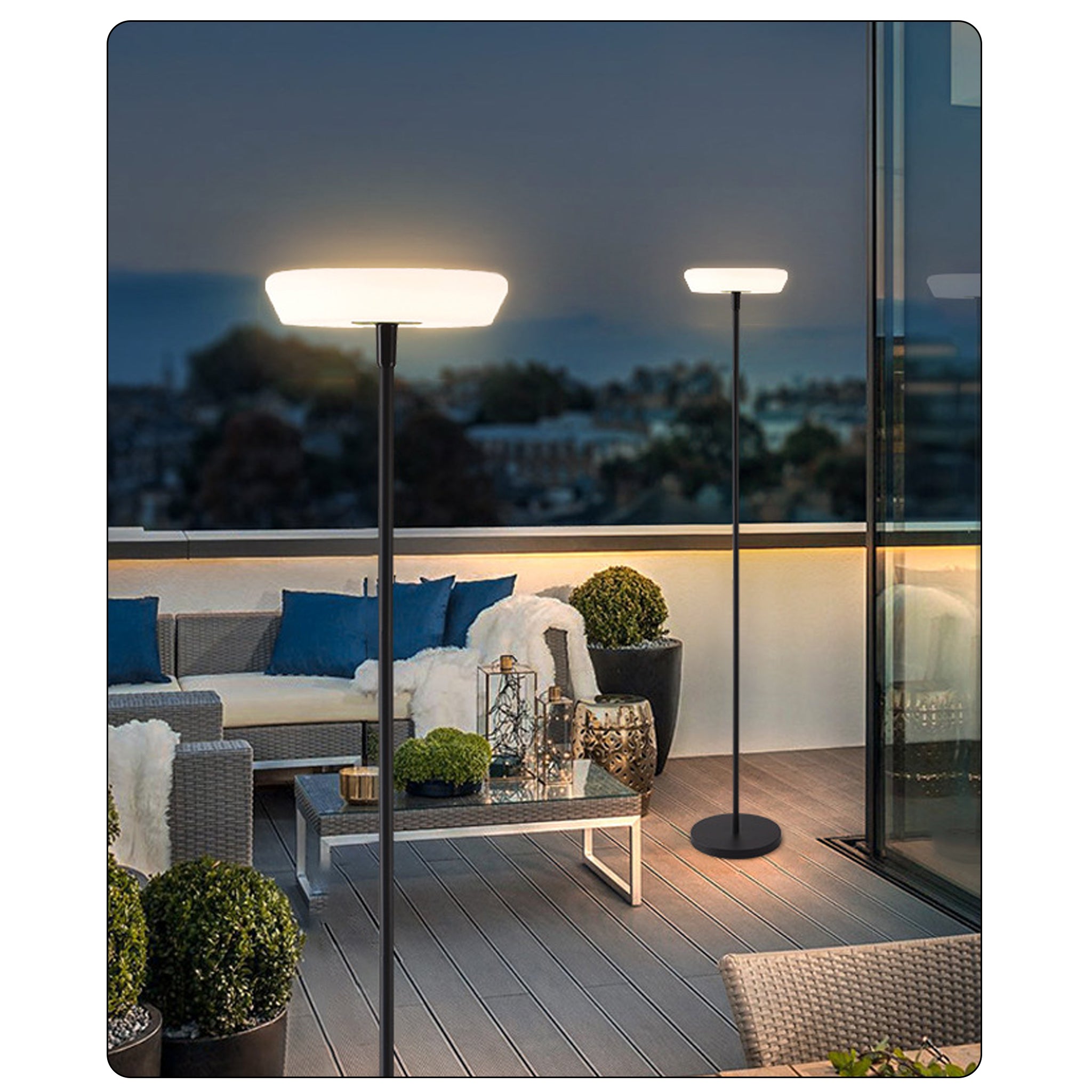 Modern LED Floor Lamp | 3-Color Changing Light | 161cm Black Designer Stand