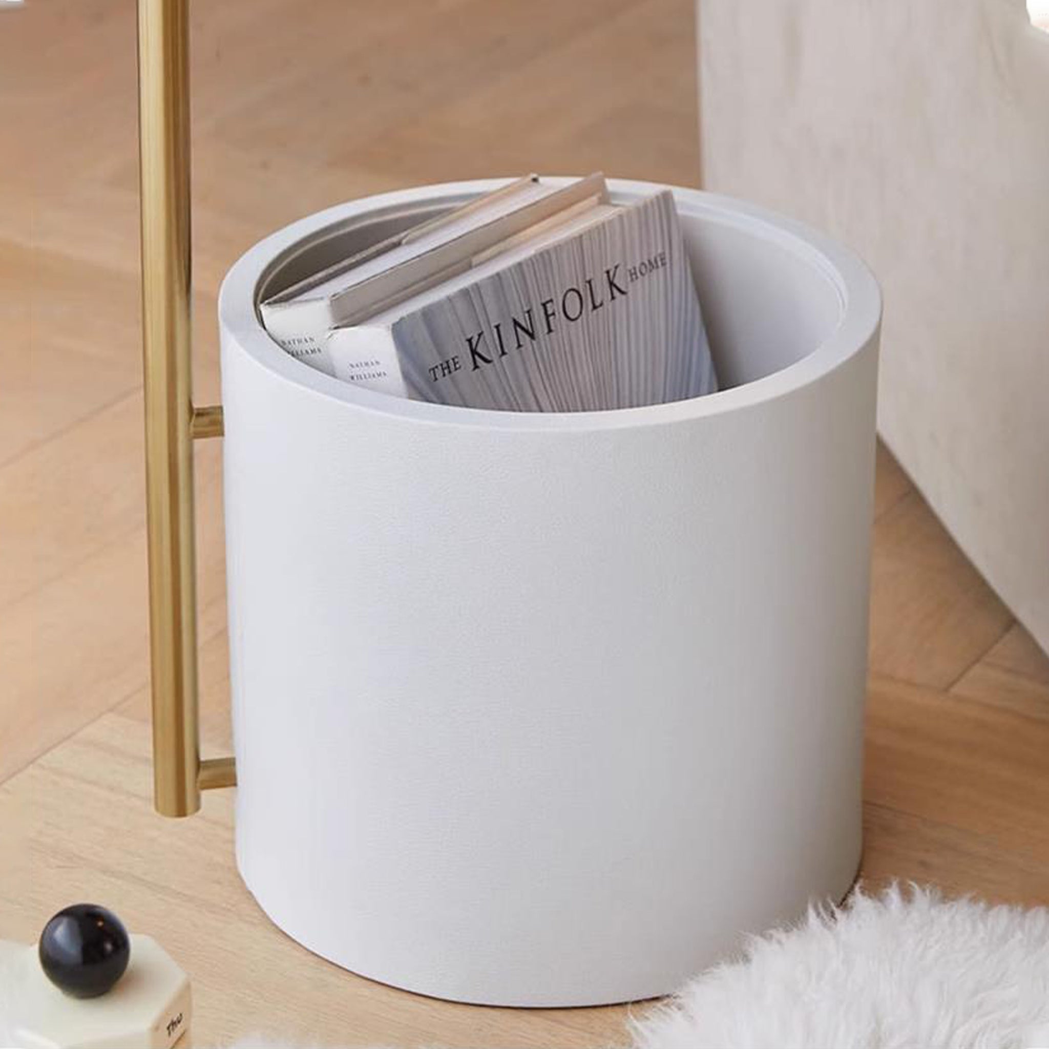 Smart Floor Lamp with Wireless Charging | White Storage Light | 156cm Modern Stand