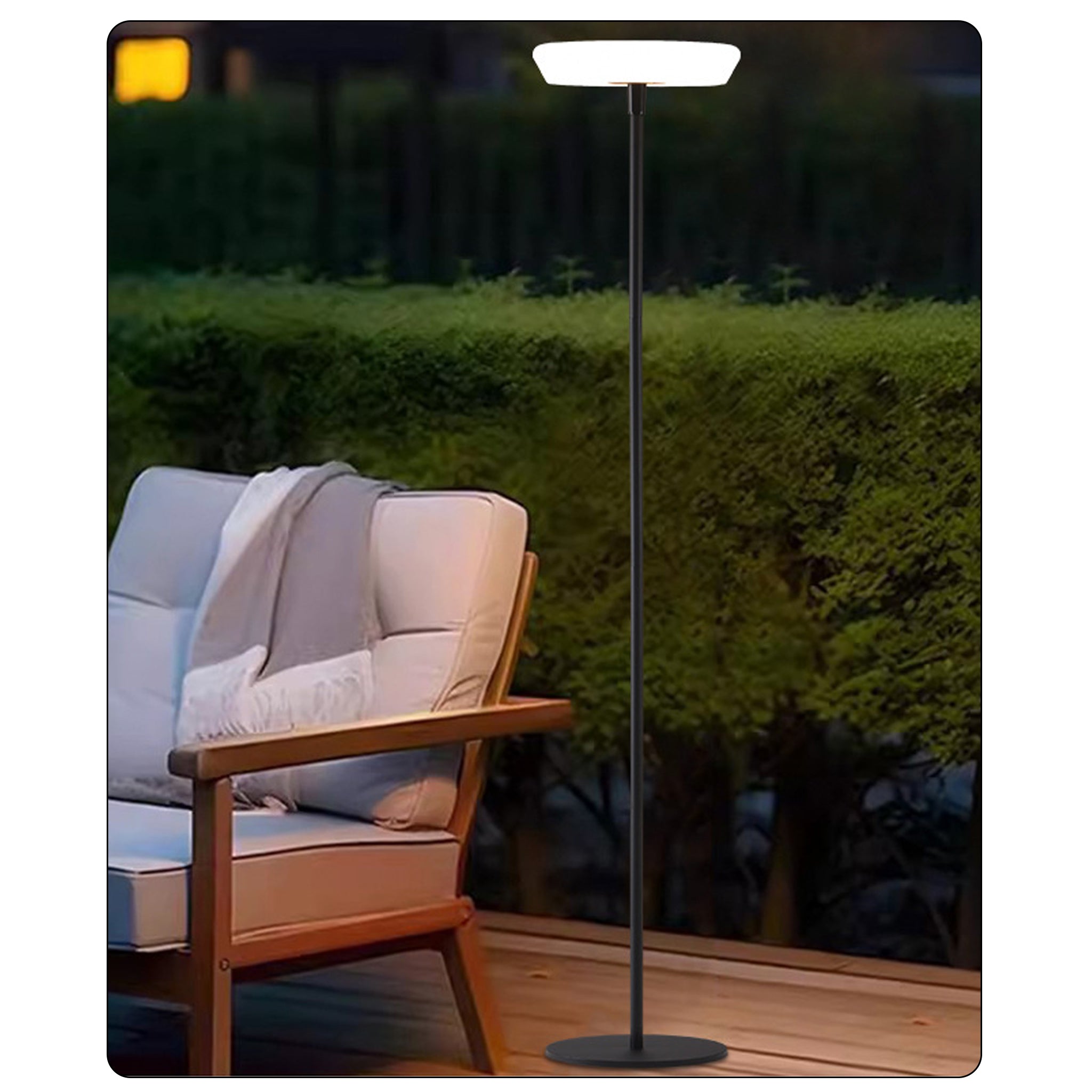 Modern LED Floor Lamp | 3-Color Changing Light | 161cm Black Designer Stand