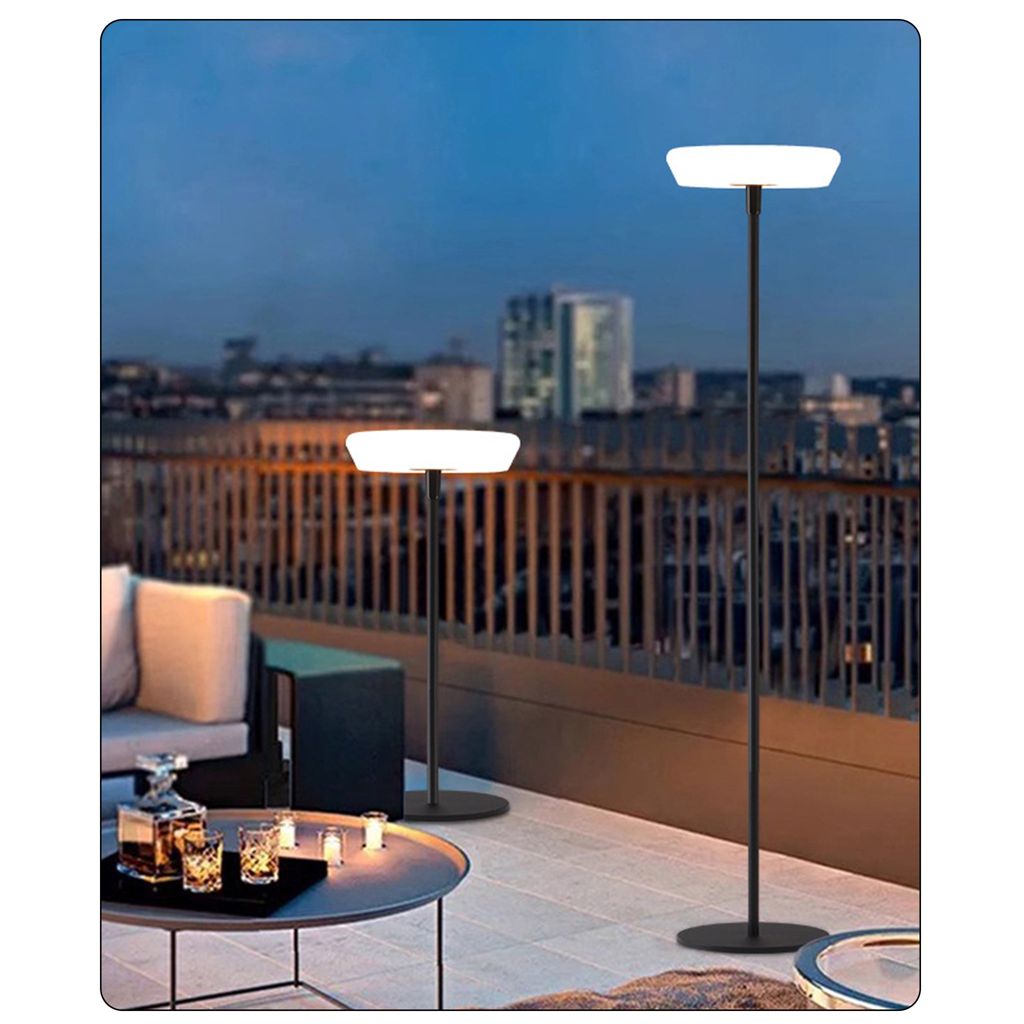 Modern LED Floor Lamp | 3-Color Changing Light | 161cm Black Designer Stand