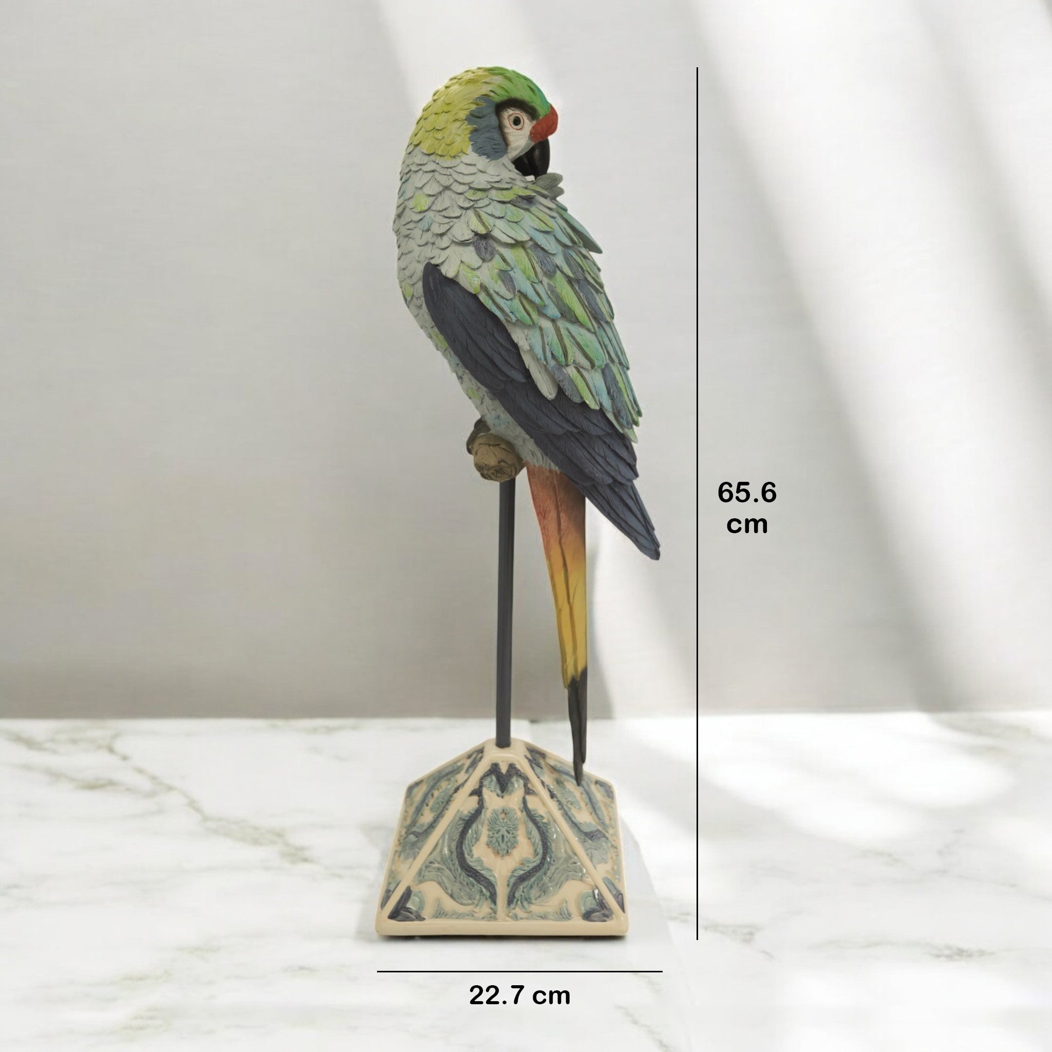 Exotic Parrot Sculpture | Modern Wildlife Art | Divine Dekor