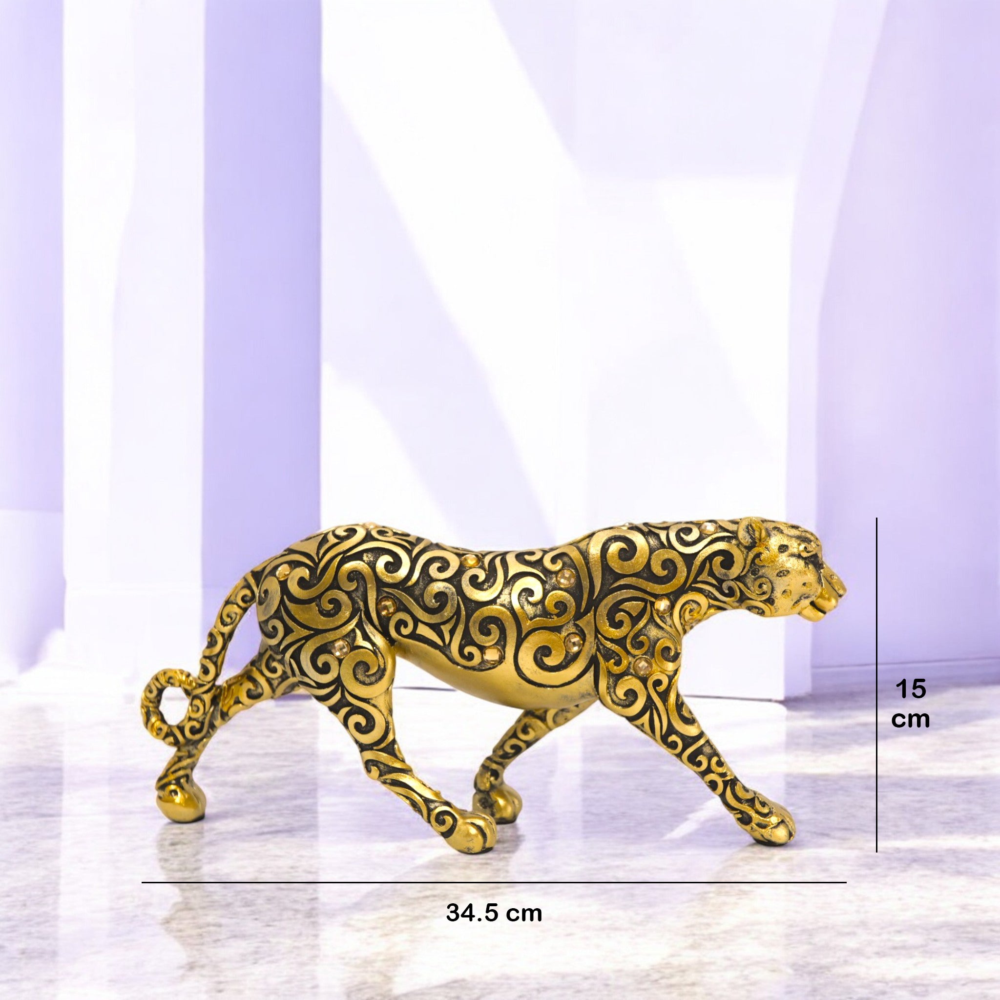 Ornate Golden Leopard | Luxury Wildlife Art | Divine Dekor