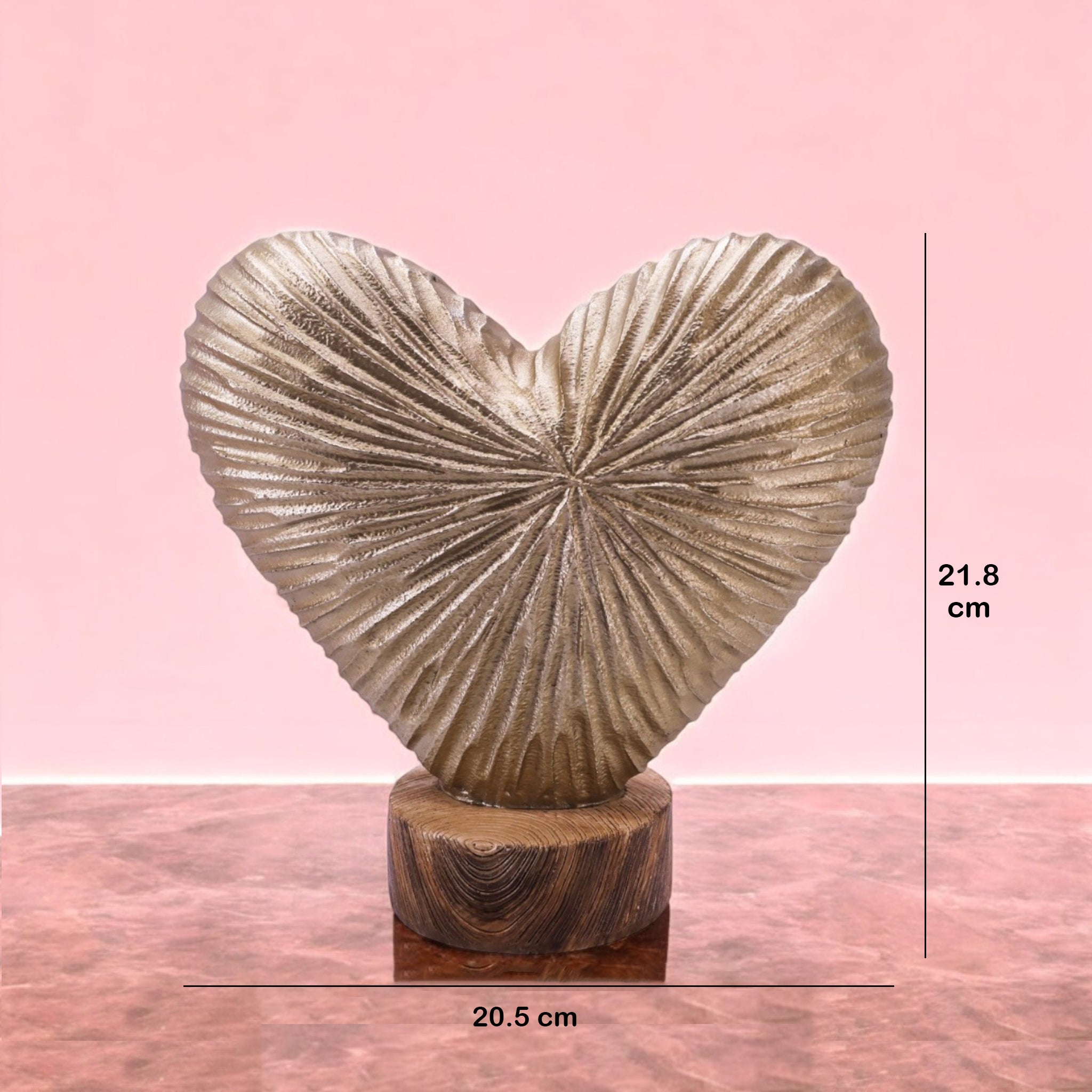 Golden Heart Sculpture | Modern Love Art Decor | Divine Dekor