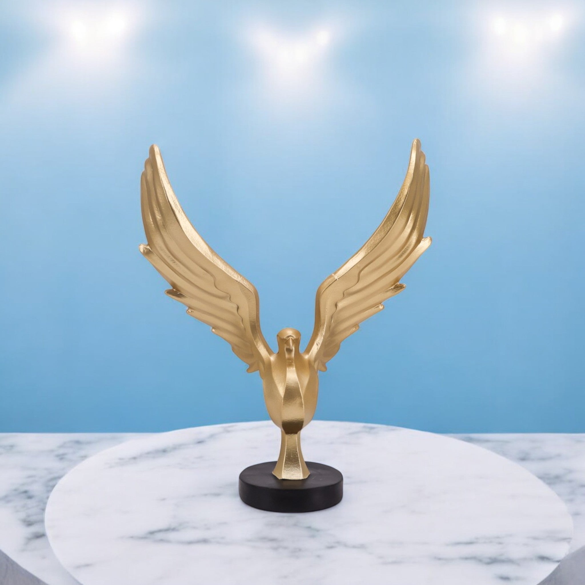 Majestic Golden Eagle Sculpture | Victory Wings Art Statue | 30cm Luxury Home Decor - Divine Dekor