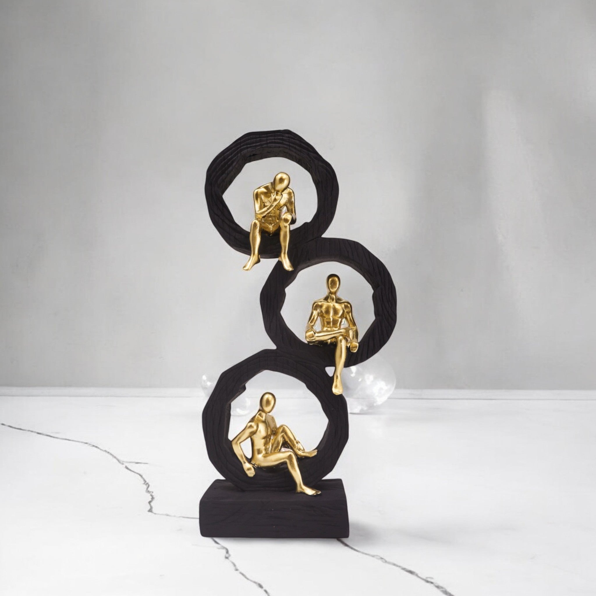 Triple Circle Golden Figures | Modern Harmony Art | Divine Dekor