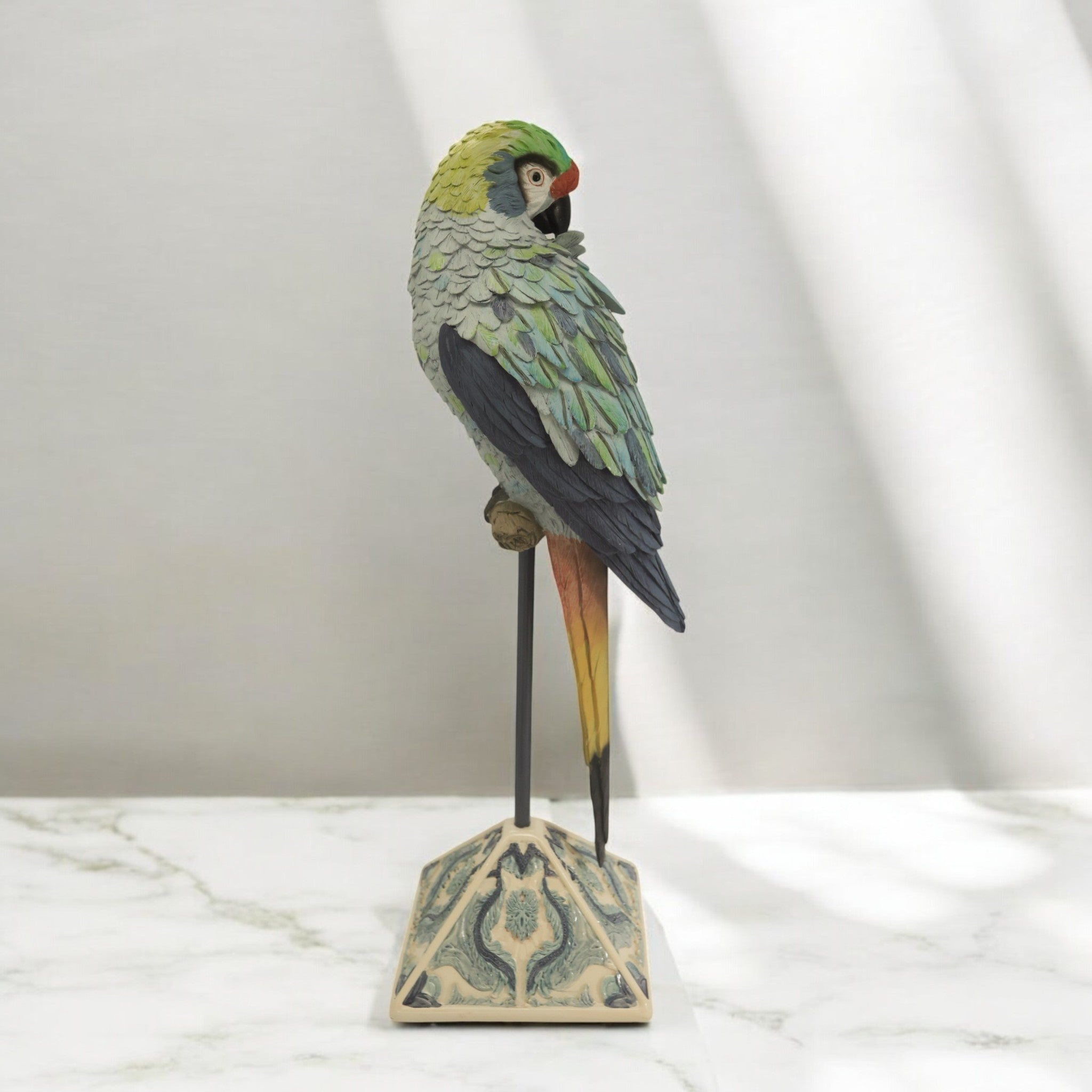 Exotic Parrot Sculpture | Modern Wildlife Art | Divine Dekor