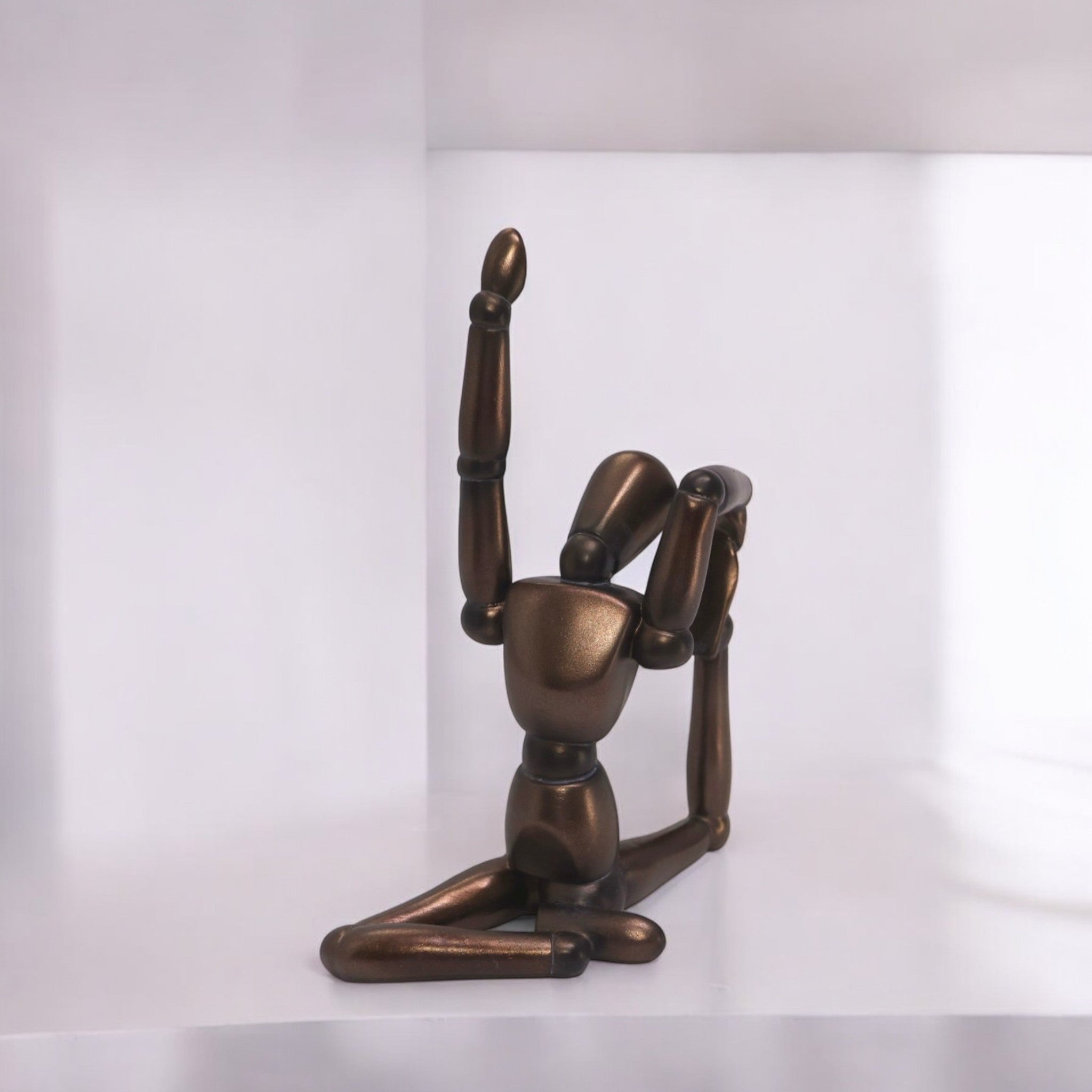 Modern Yoga Pose Sculpture | Bronze Backbend Art Statue | 22.3cm Contemporary Wellness Decor - Divine Dekor