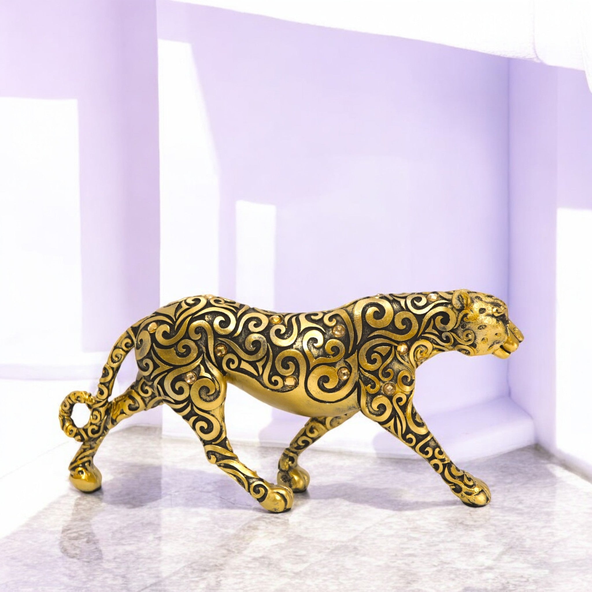 Ornate Golden Leopard | Luxury Wildlife Art | Divine Dekor