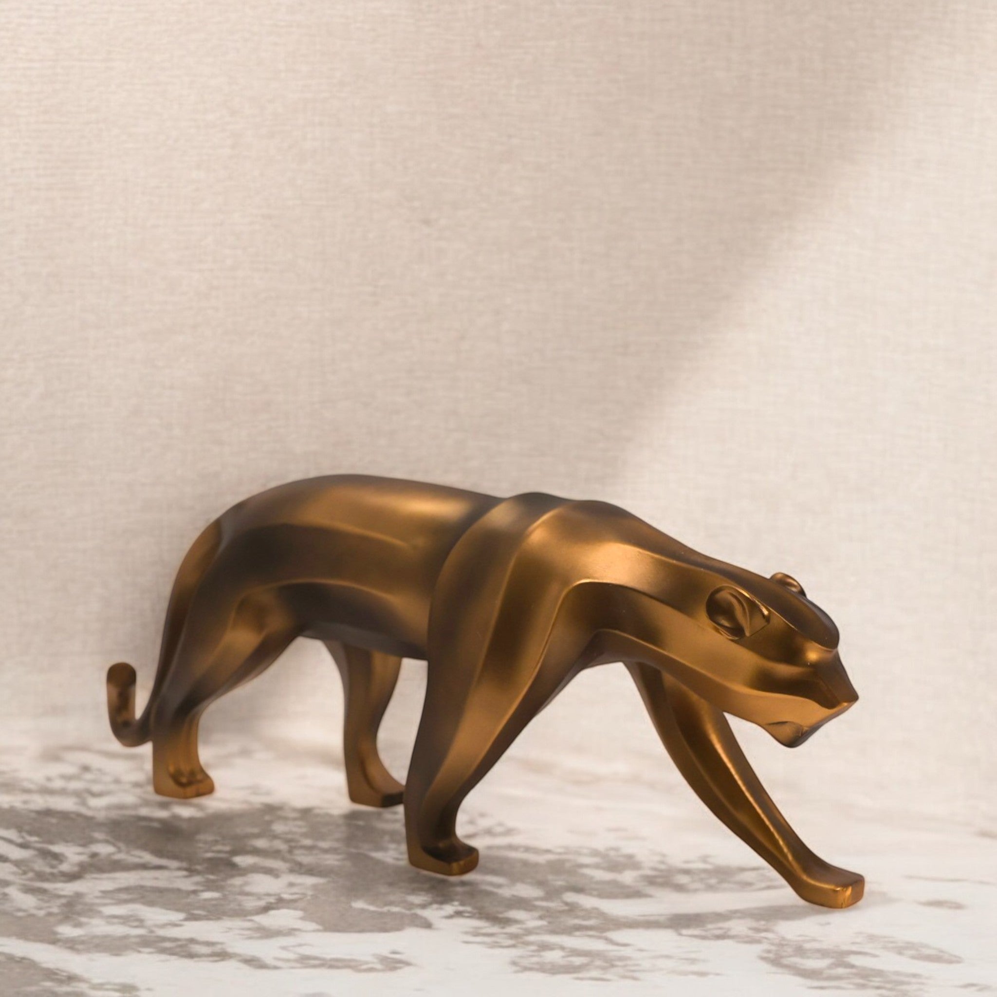 Bronze Stalking Leopard | Modern Wildlife Art | Divine Dekor