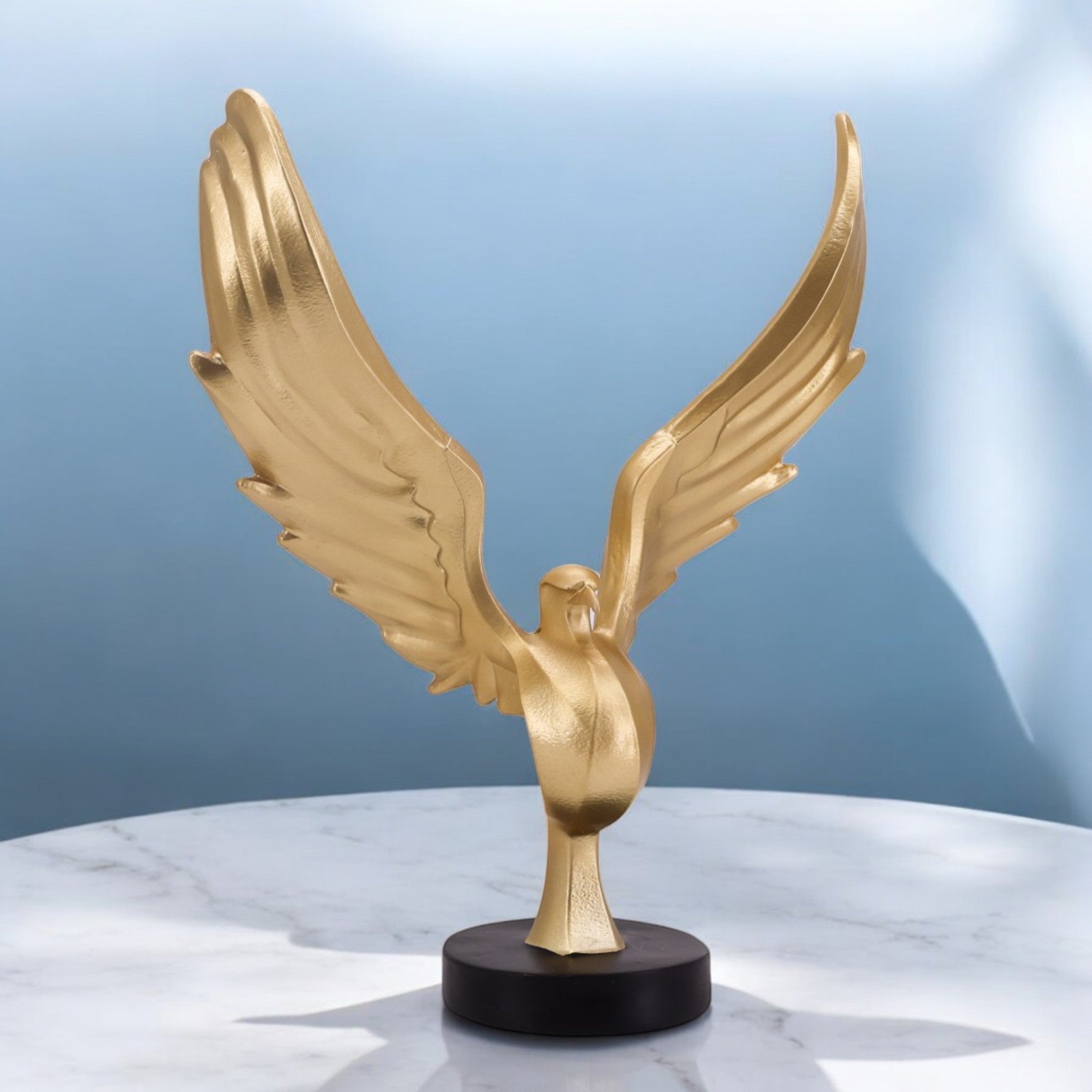 Majestic Golden Eagle Sculpture | Victory Wings Art Statue | 30cm Luxury Home Decor - Divine Dekor