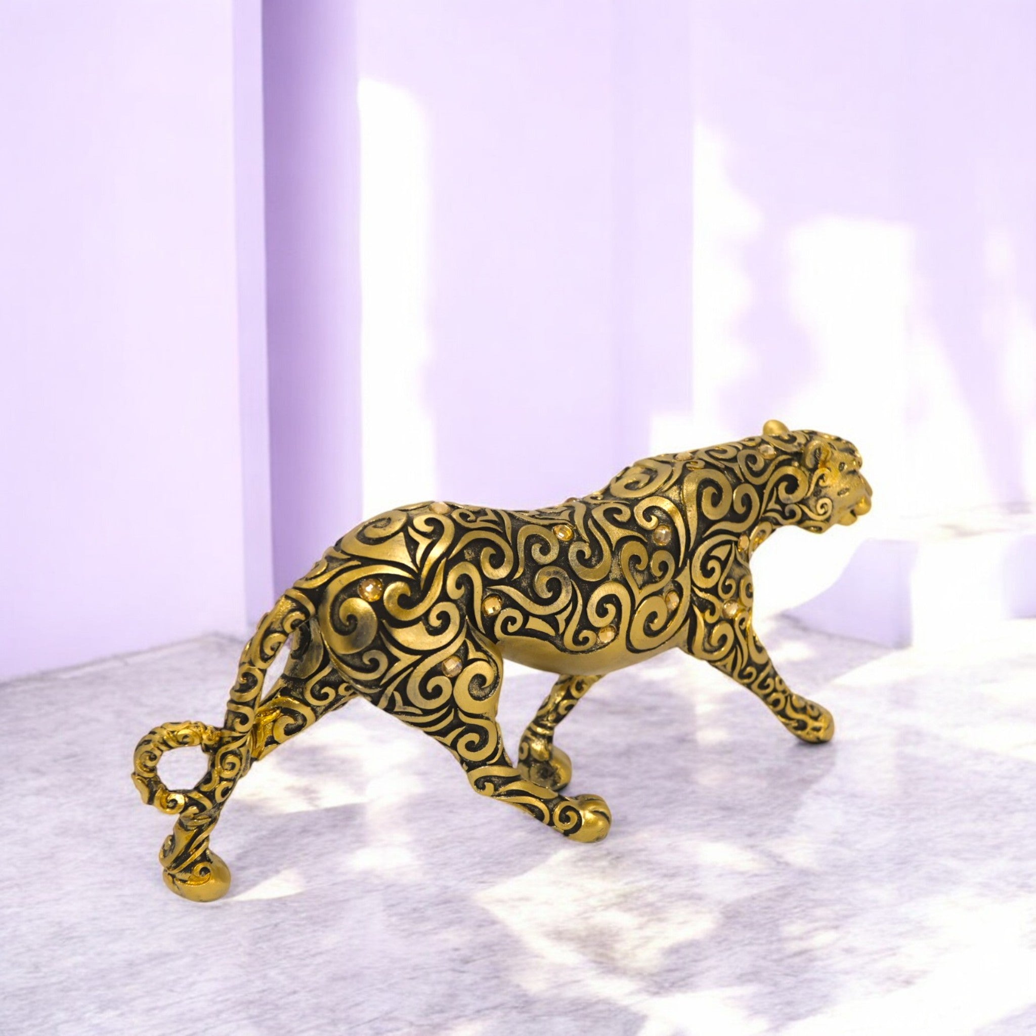 Ornate Golden Leopard | Luxury Wildlife Art | Divine Dekor