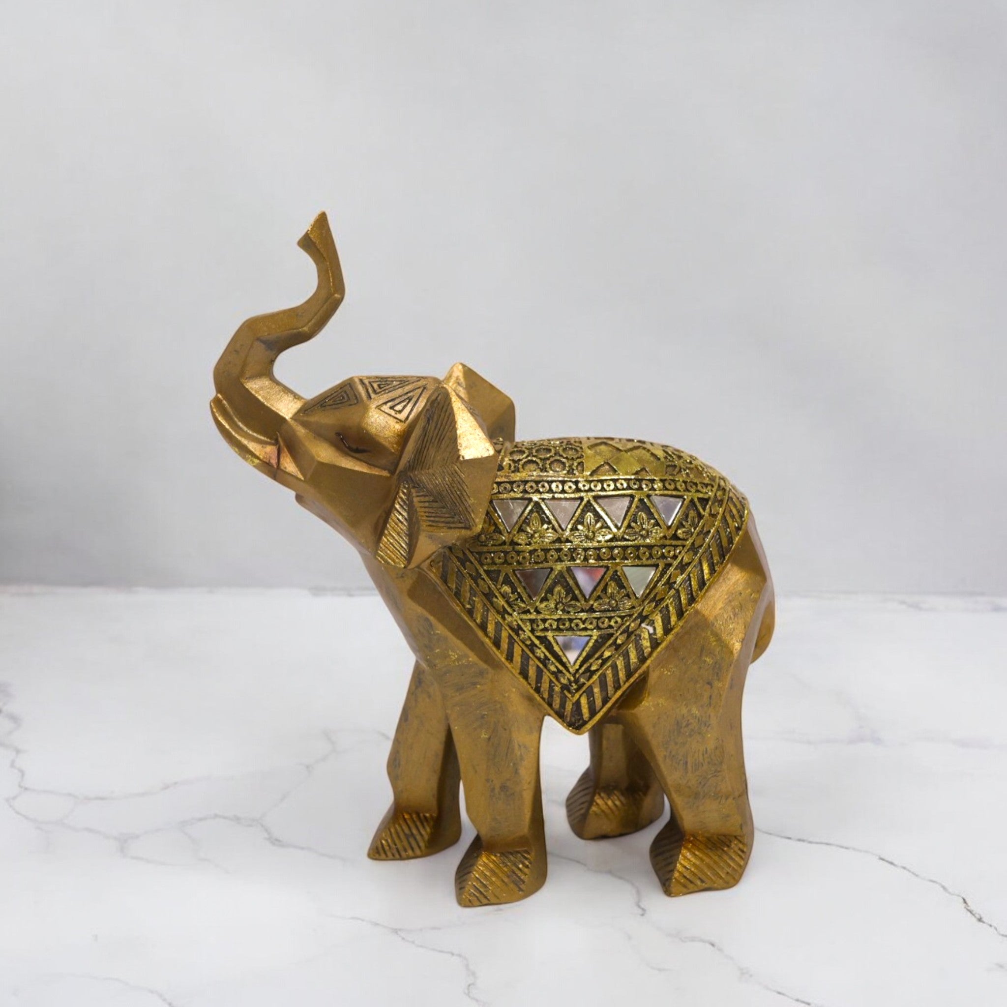 Golden Tribal Elephant | Modern Ethnic Art | Divine Dekor