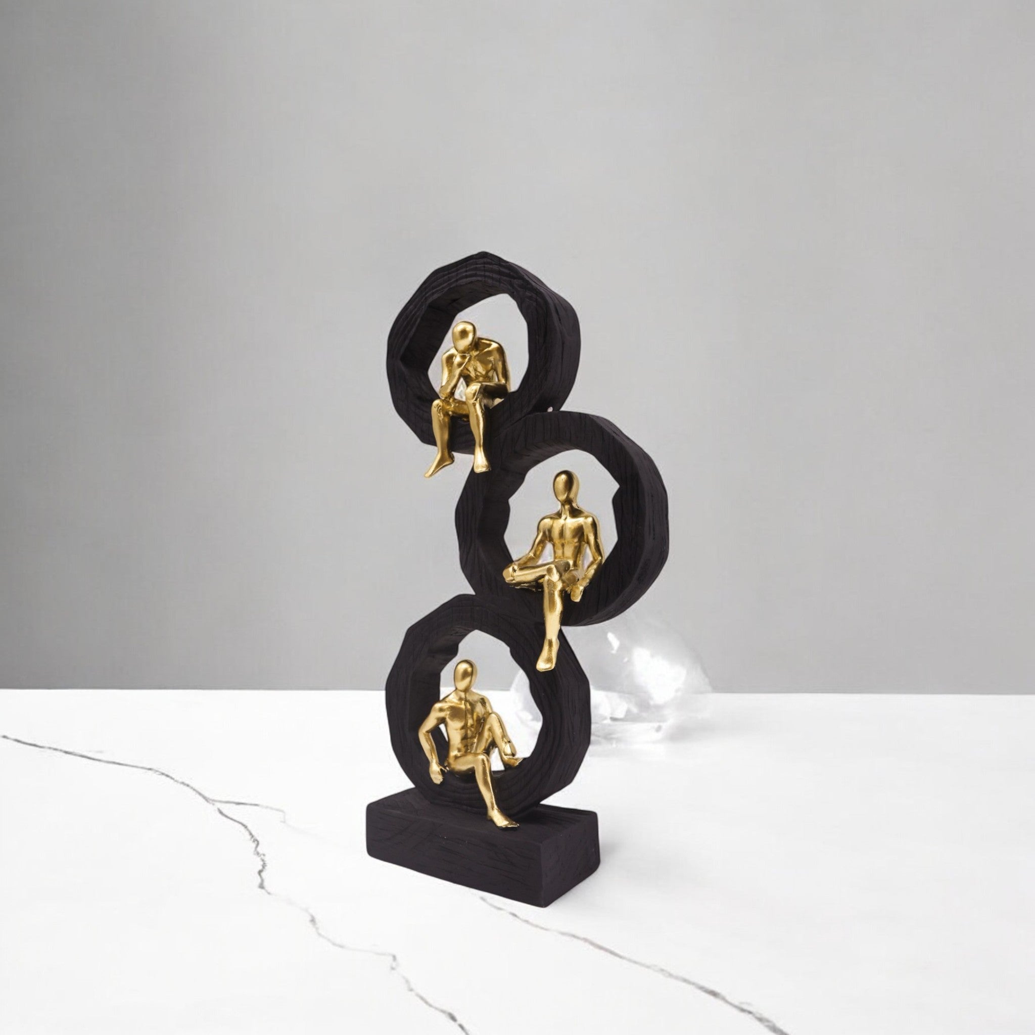 Triple Circle Golden Figures | Modern Harmony Art | Divine Dekor