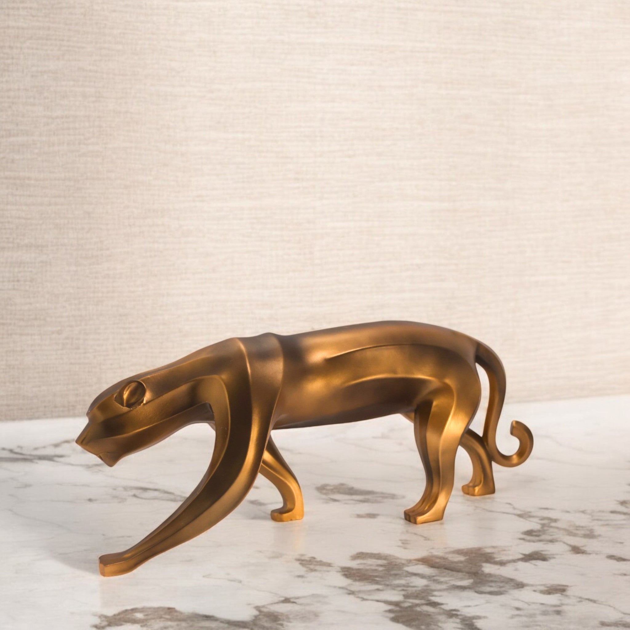 Bronze Stalking Leopard | Modern Wildlife Art | Divine Dekor