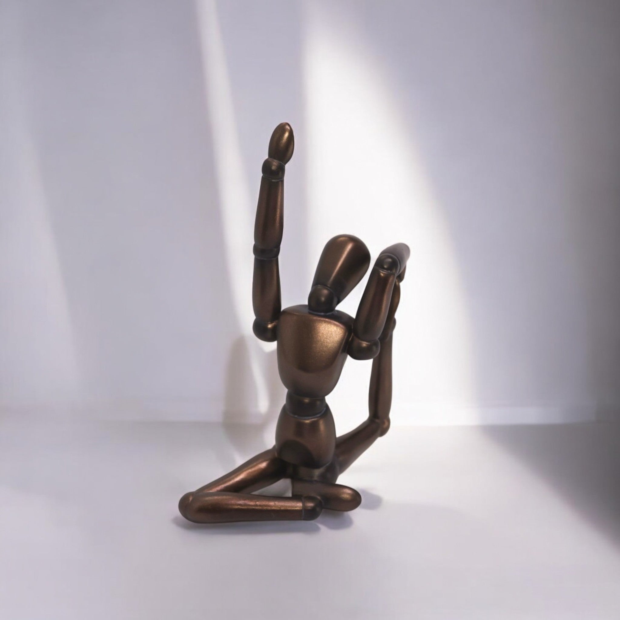 Modern Yoga Pose Sculpture | Bronze Backbend Art Statue | 22.3cm Contemporary Wellness Decor - Divine Dekor