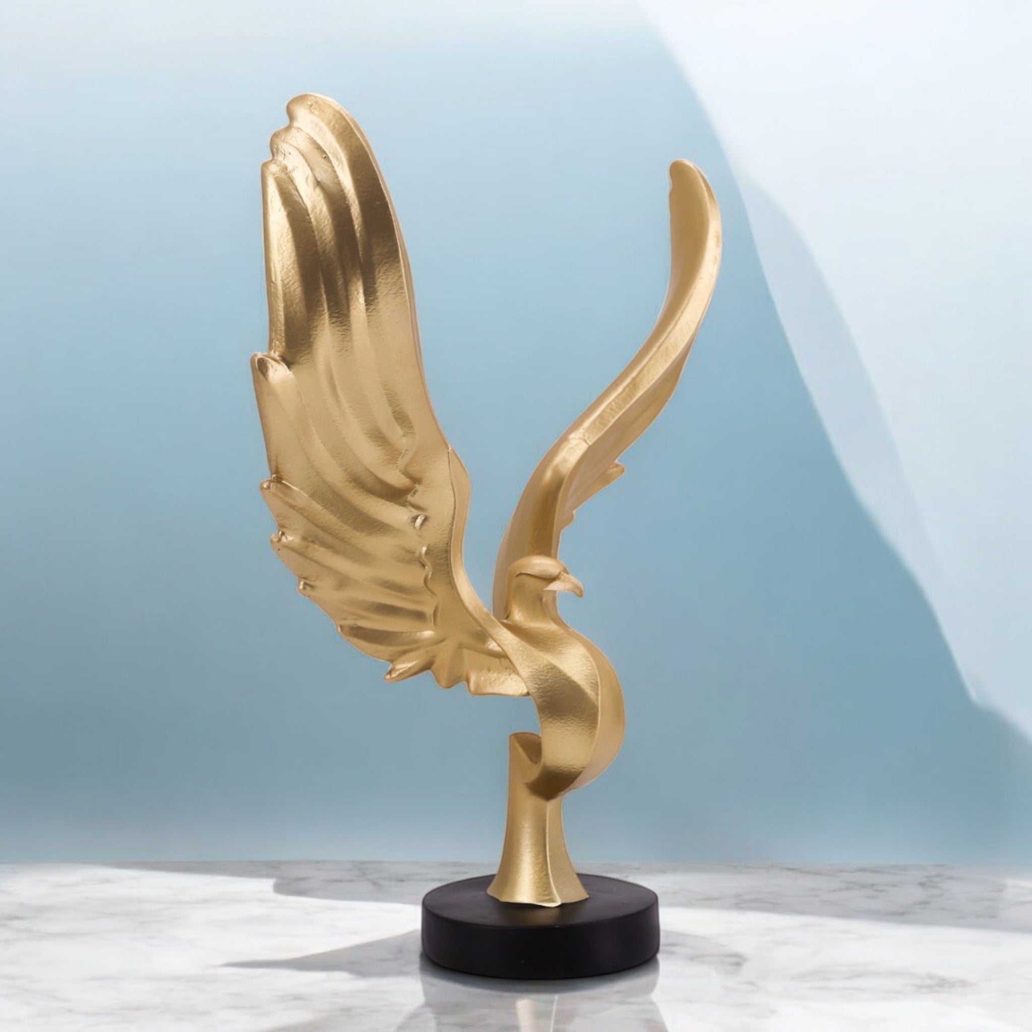 Majestic Golden Eagle Sculpture | Victory Wings Art Statue | 30cm Luxury Home Decor - Divine Dekor