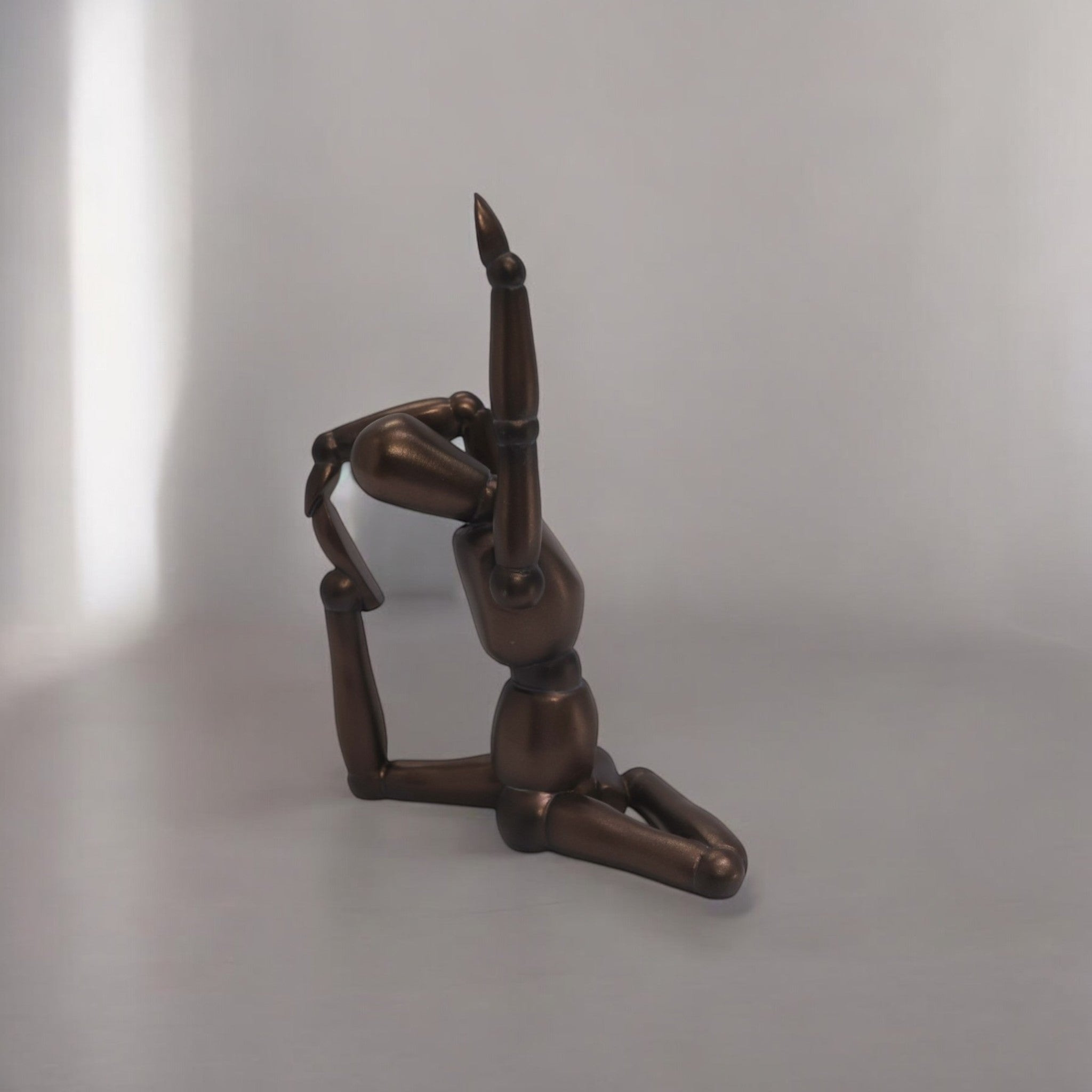 Modern Yoga Pose Sculpture | Bronze Backbend Art Statue | 22.3cm Contemporary Wellness Decor - Divine Dekor